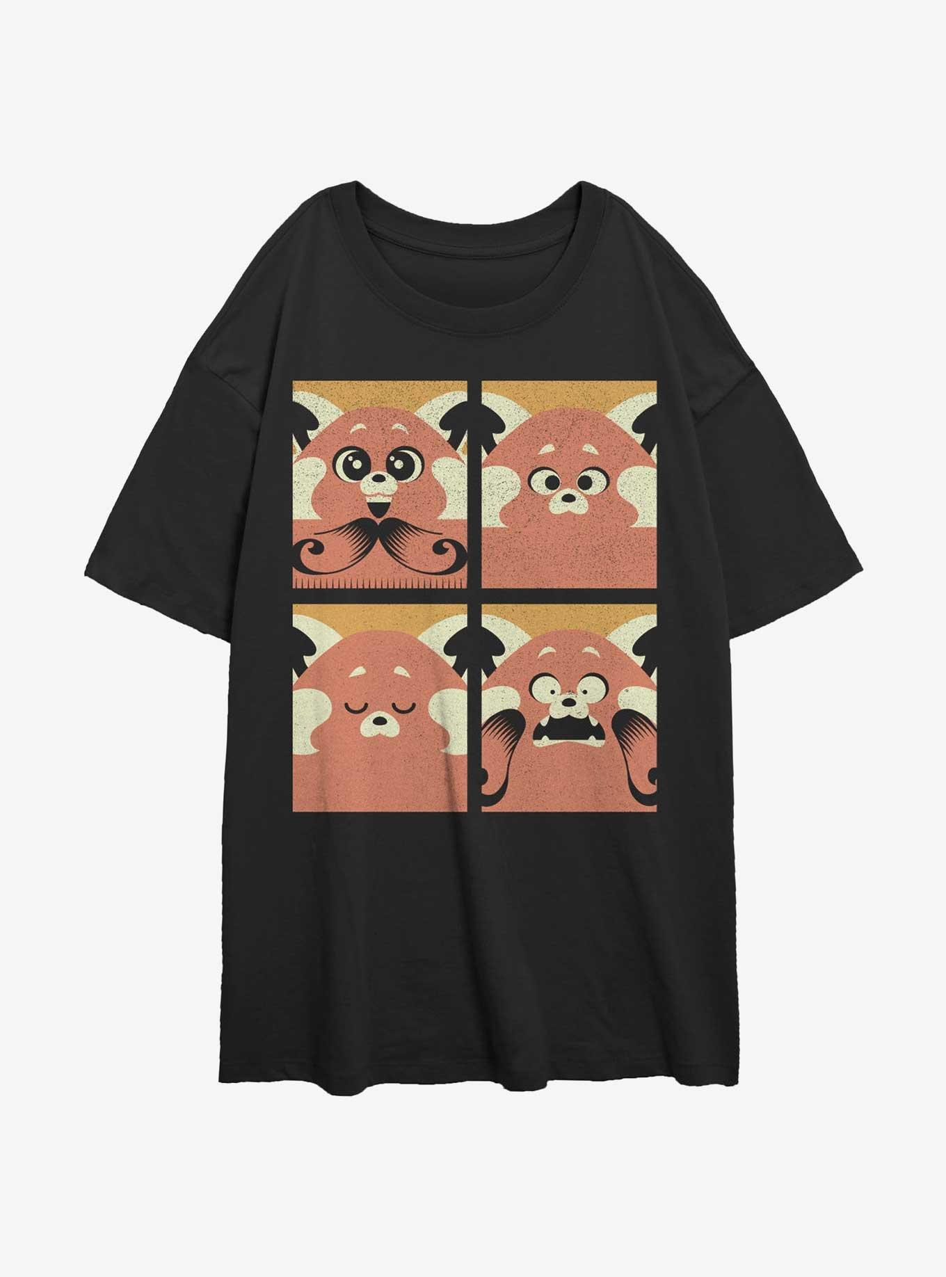 Turning Red Meilin Panda Grid Womens Oversized T-Shirt, , hi-res