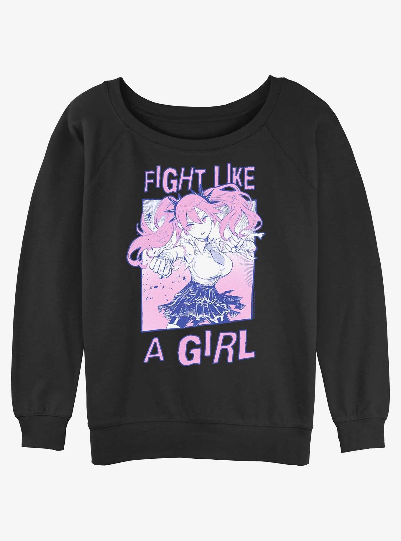 Devils Candy Fight Like A Girl Womens Slouchy Sweatshirt, , hi-res