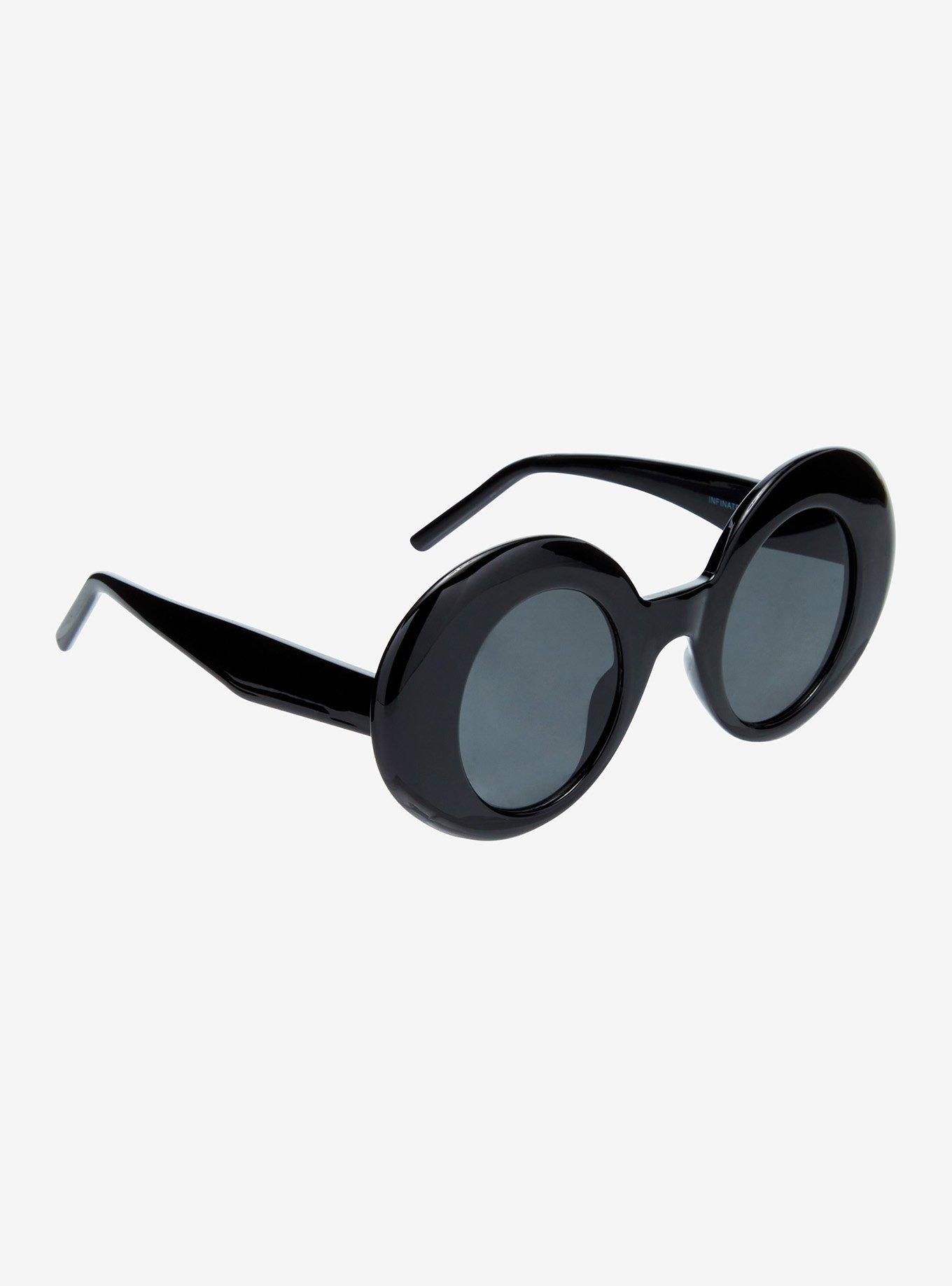 Black Bubble Round Sunglasses, , hi-res