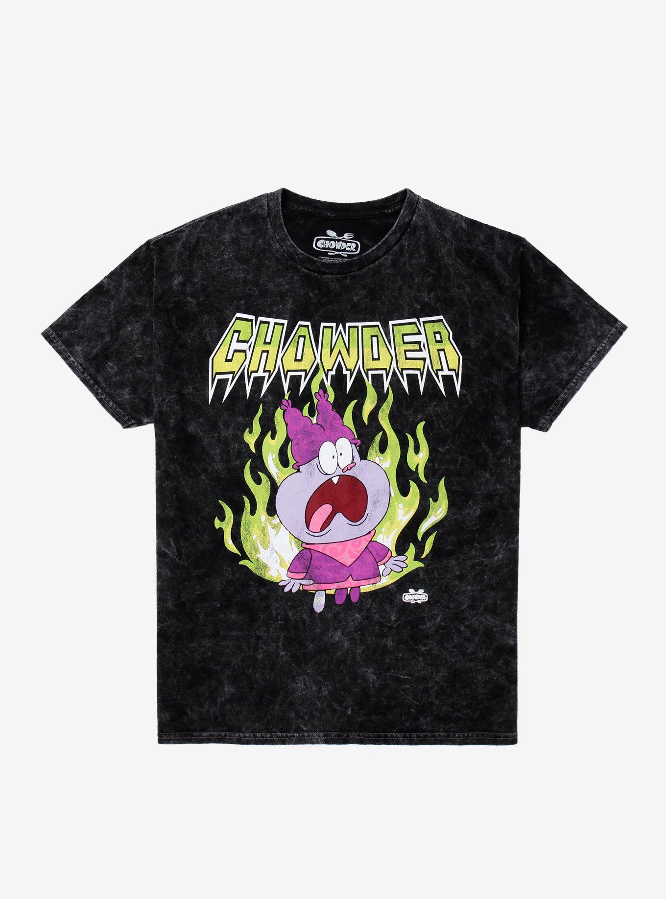 Chowder Metal Flames Mineral Wash T-Shirt, , hi-res