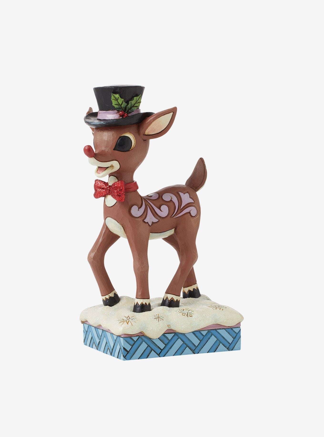 Rudolph The Red-Nosed Reindeer Top Hat Jim Shore Figure, , hi-res