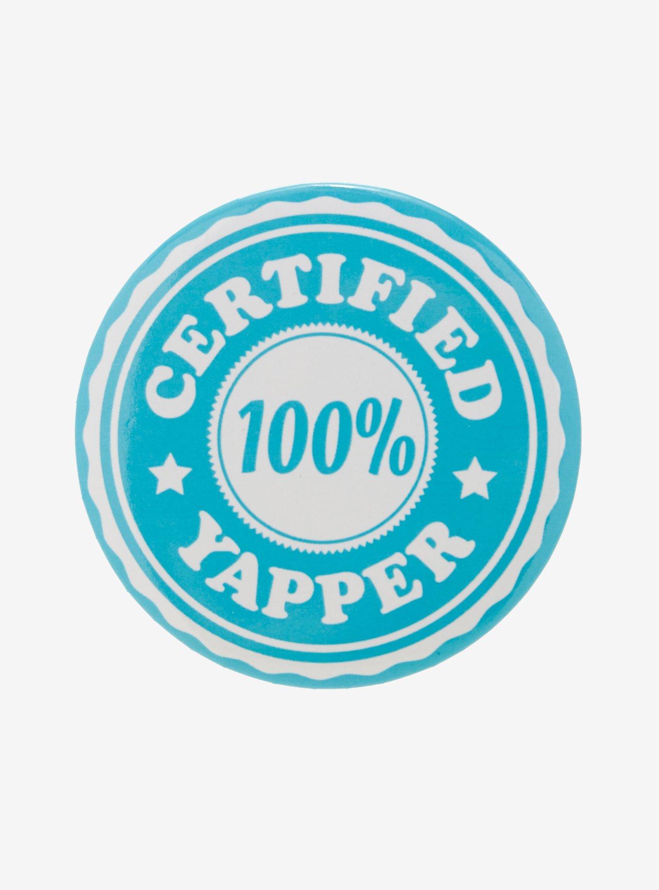 Certified Yapper Bunny 3 Inch Button, , hi-res