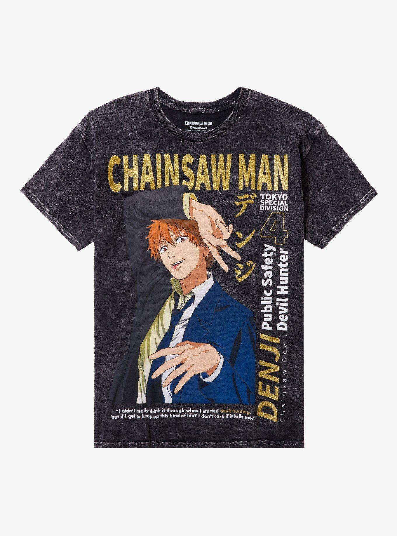 Chainsaw Man Denji Magazine Cover Dark Wash T-Shirt, MULTI, hi-res