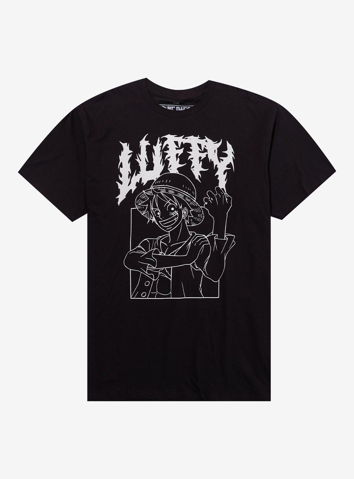 One Piece Luffy Metal Outline Girls Extreme Oversized T-Shirt, , hi-res