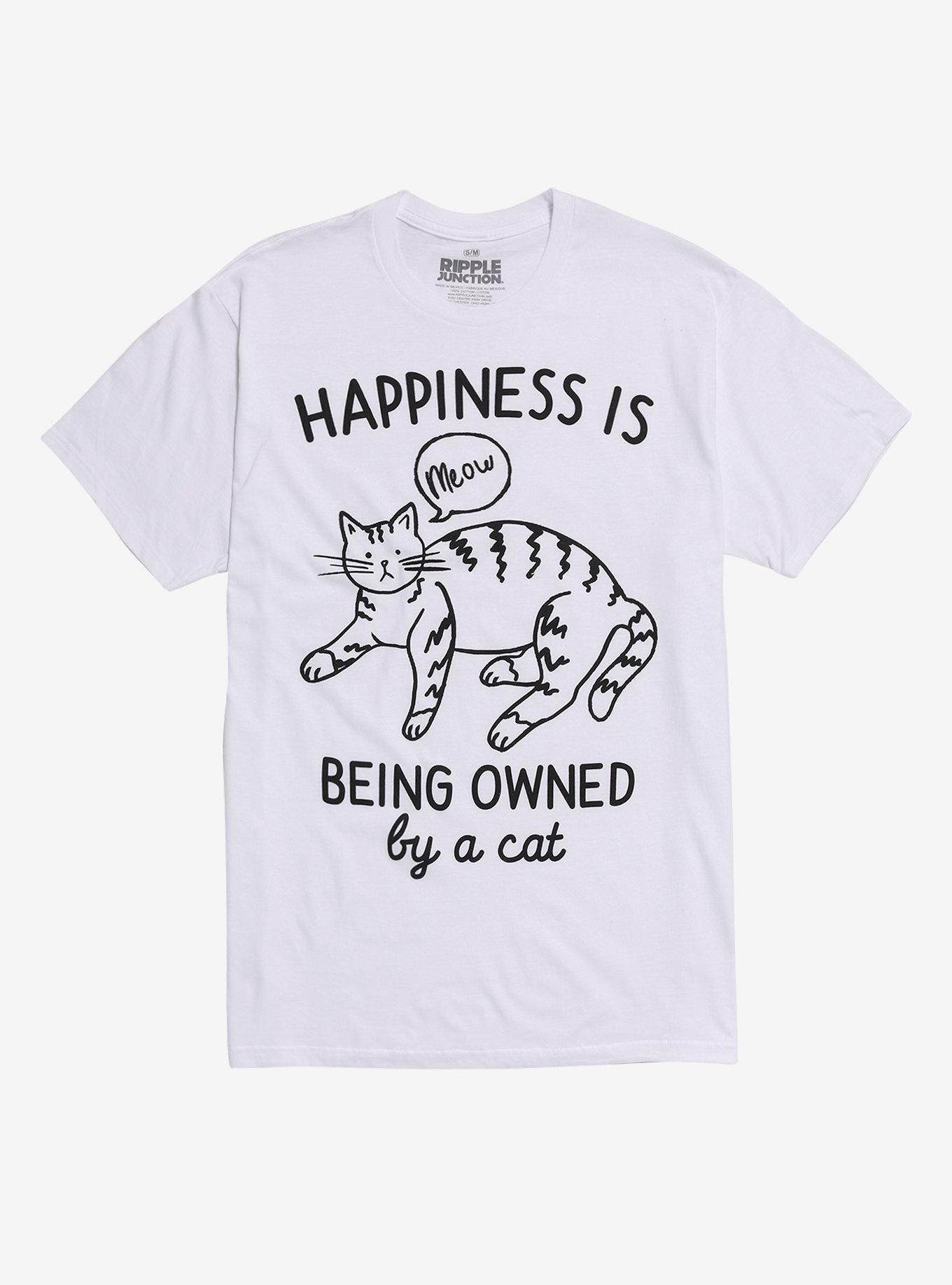 Happiness Cat Boyfriend Fit Girls T-Shirt, , hi-res