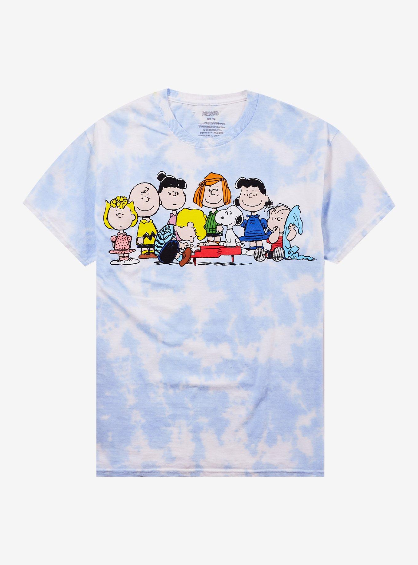 Peanuts Characters Tie-Dye Boyfriend Fit Girls T-Shirt, , hi-res