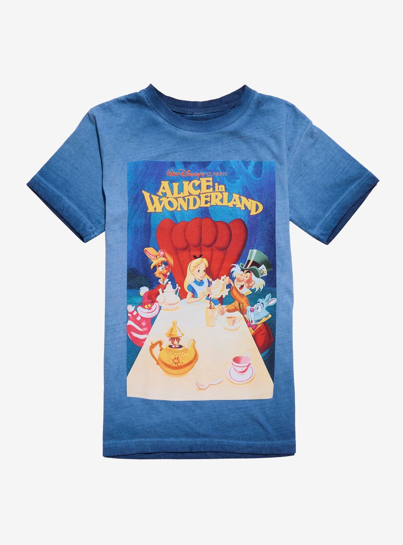 Disney Alice In Wonderland Poster Dark Wash Boyfriend Fit Girls T-Shirt, , hi-res