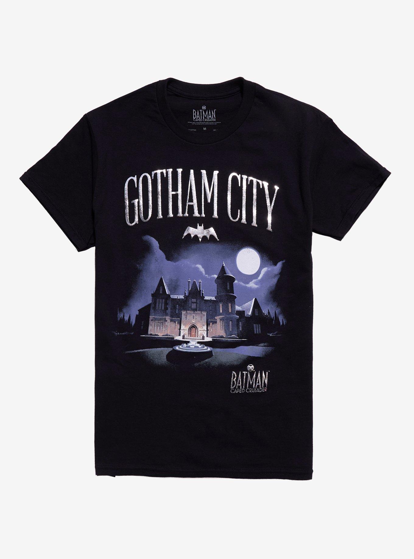 DC Comics Batman: Caped Crusader Wayne Manor Foil Girls T-Shirt