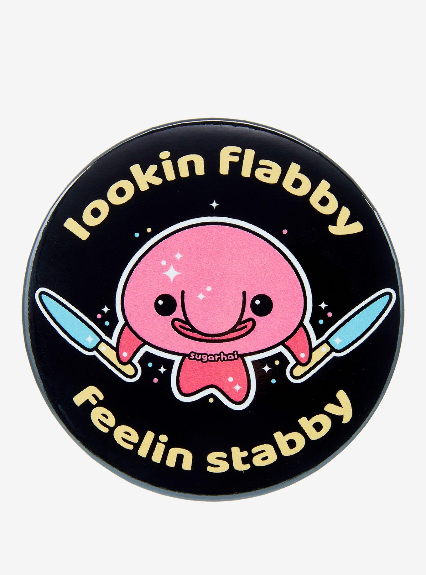 Blobfish Stabby 3 Inch Button By Sugarhai, , hi-res