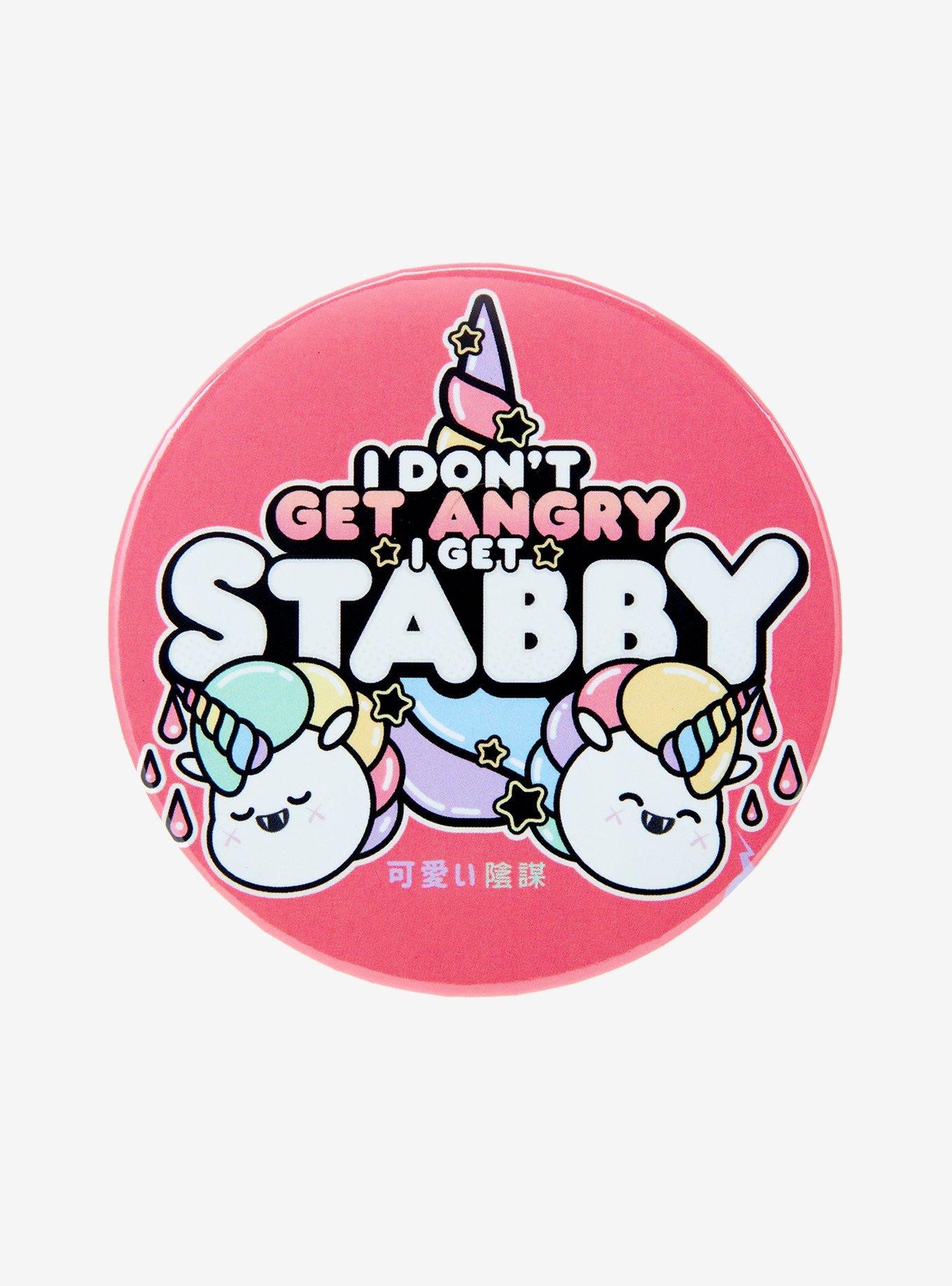 Unicorn I Get Stabby 3 Inch Button, , hi-res