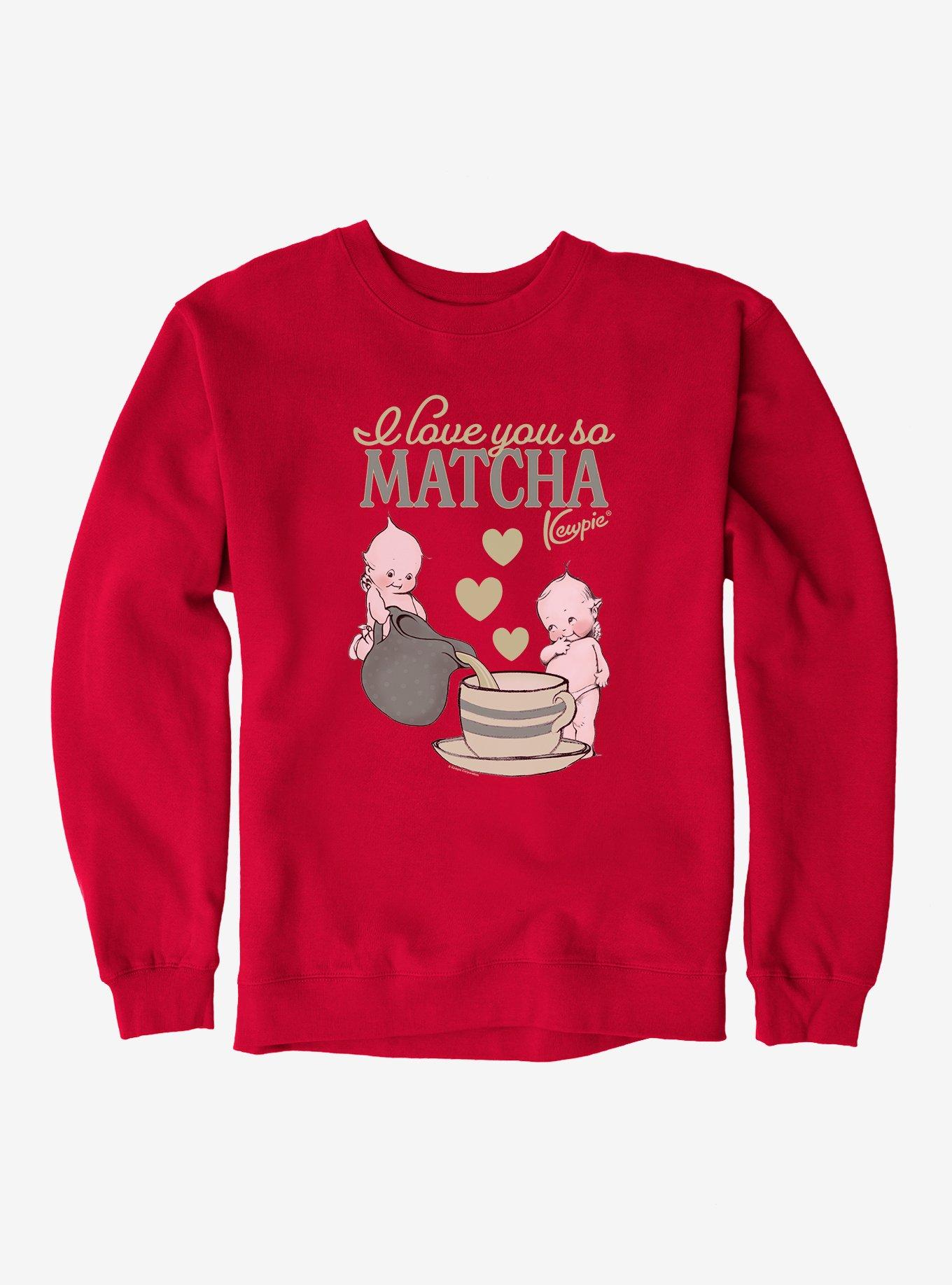Kewpie I Love You So Matcha Sweatshirt, RED, hi-res