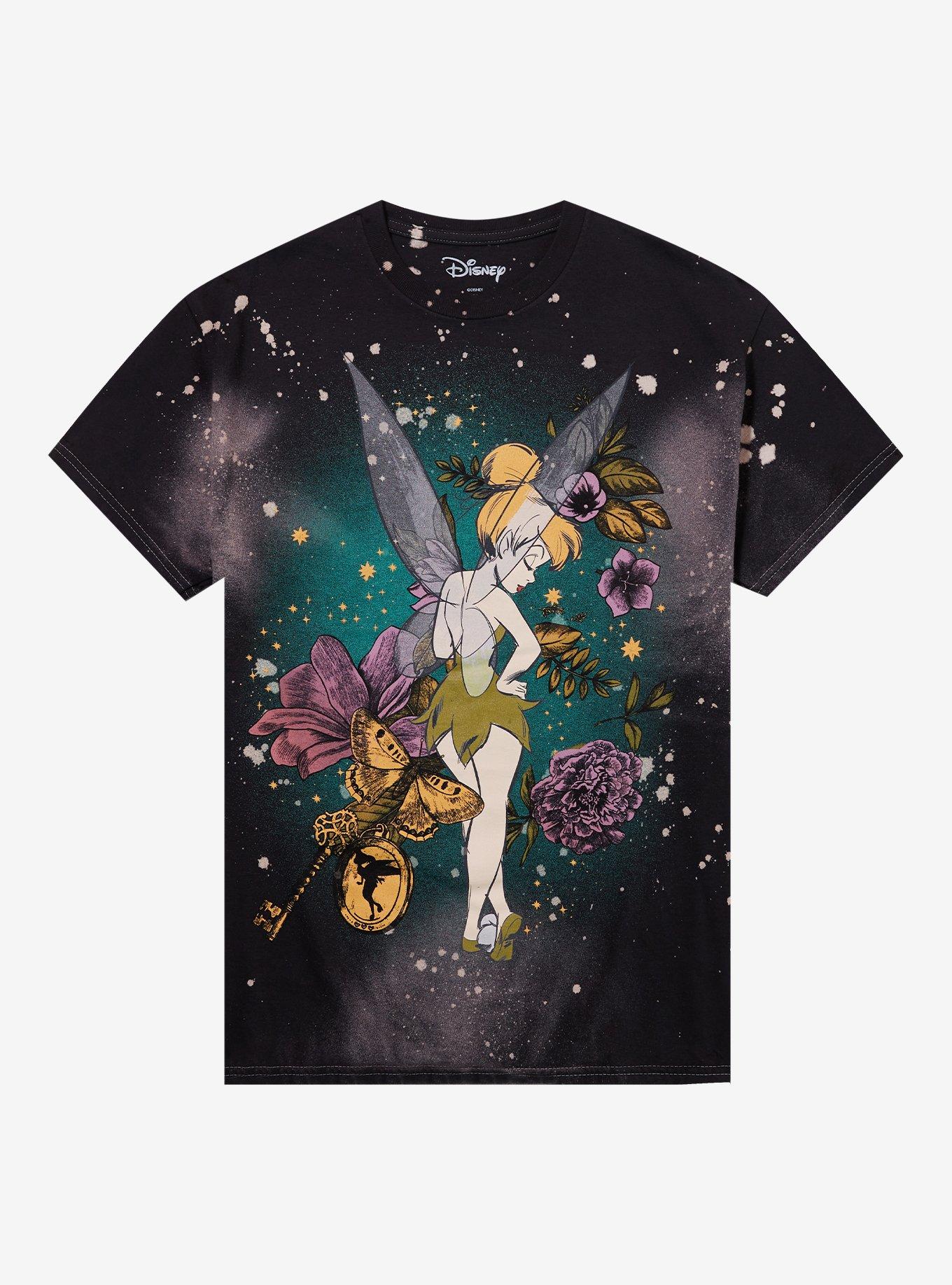 Disney Peter Pan Tinker Bell Flower Dark Wash Boyfriend Fit Girls T-Shirt, , hi-res