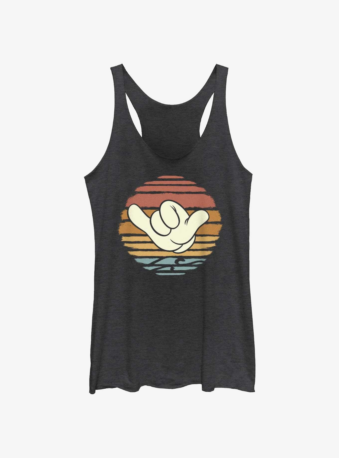 Disney Mickey Mouse Hang Loose Sunset Womens Tank Top, BLK HTR, hi-res