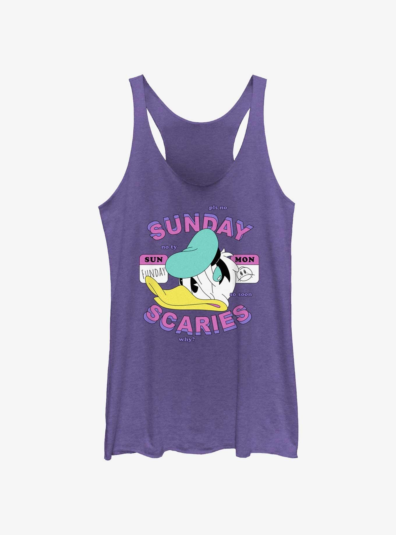 Disney Donald Duck Sunday Scaries Womens Tank Top, PUR HTR, hi-res