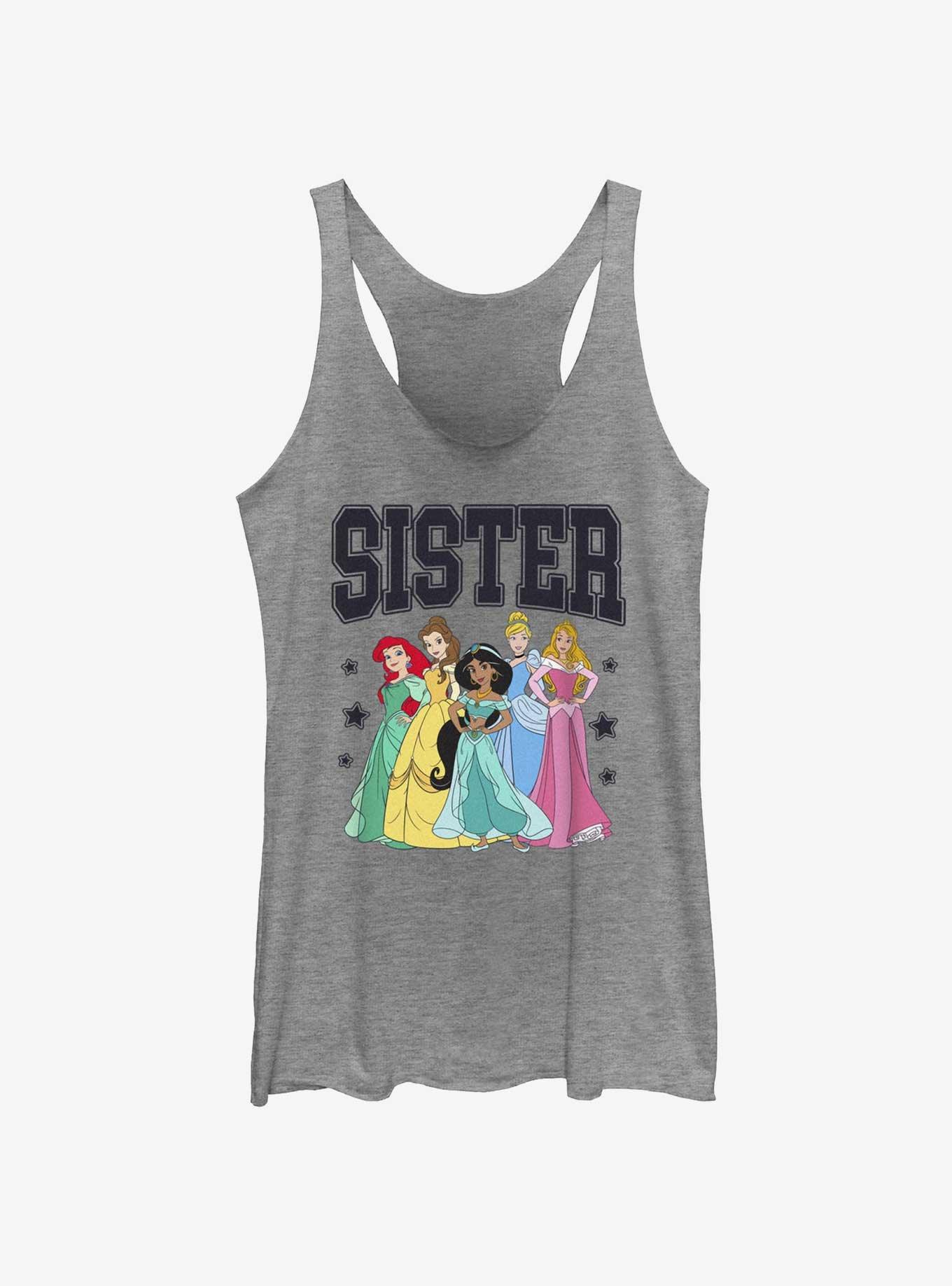 Disney Princesses Sister Collegiate Womens Tank Top, GRAY HTR, hi-res