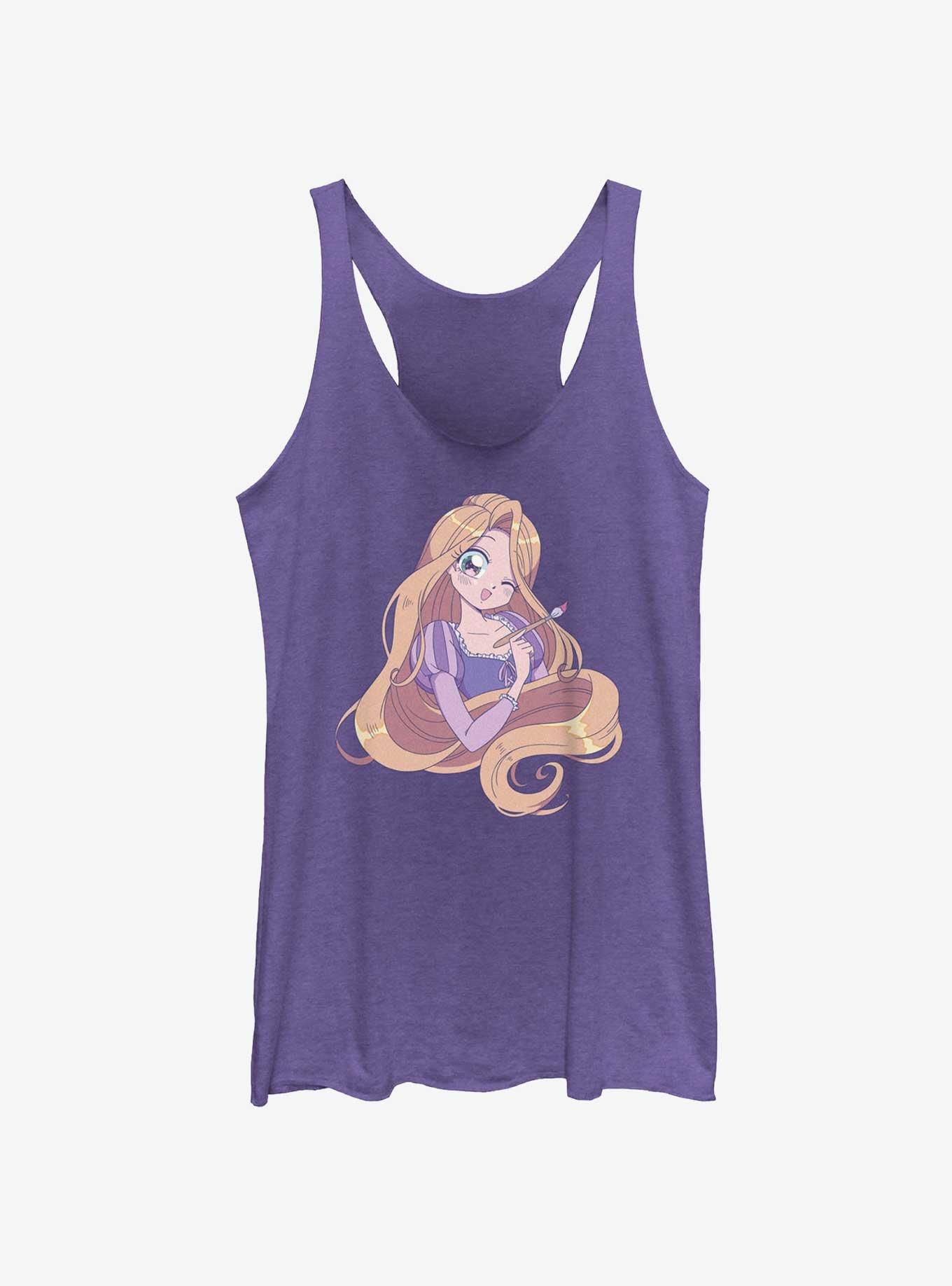 Disney Tangled Cute Rapunzel Manga Version Womens Tank Top, PUR HTR, hi-res