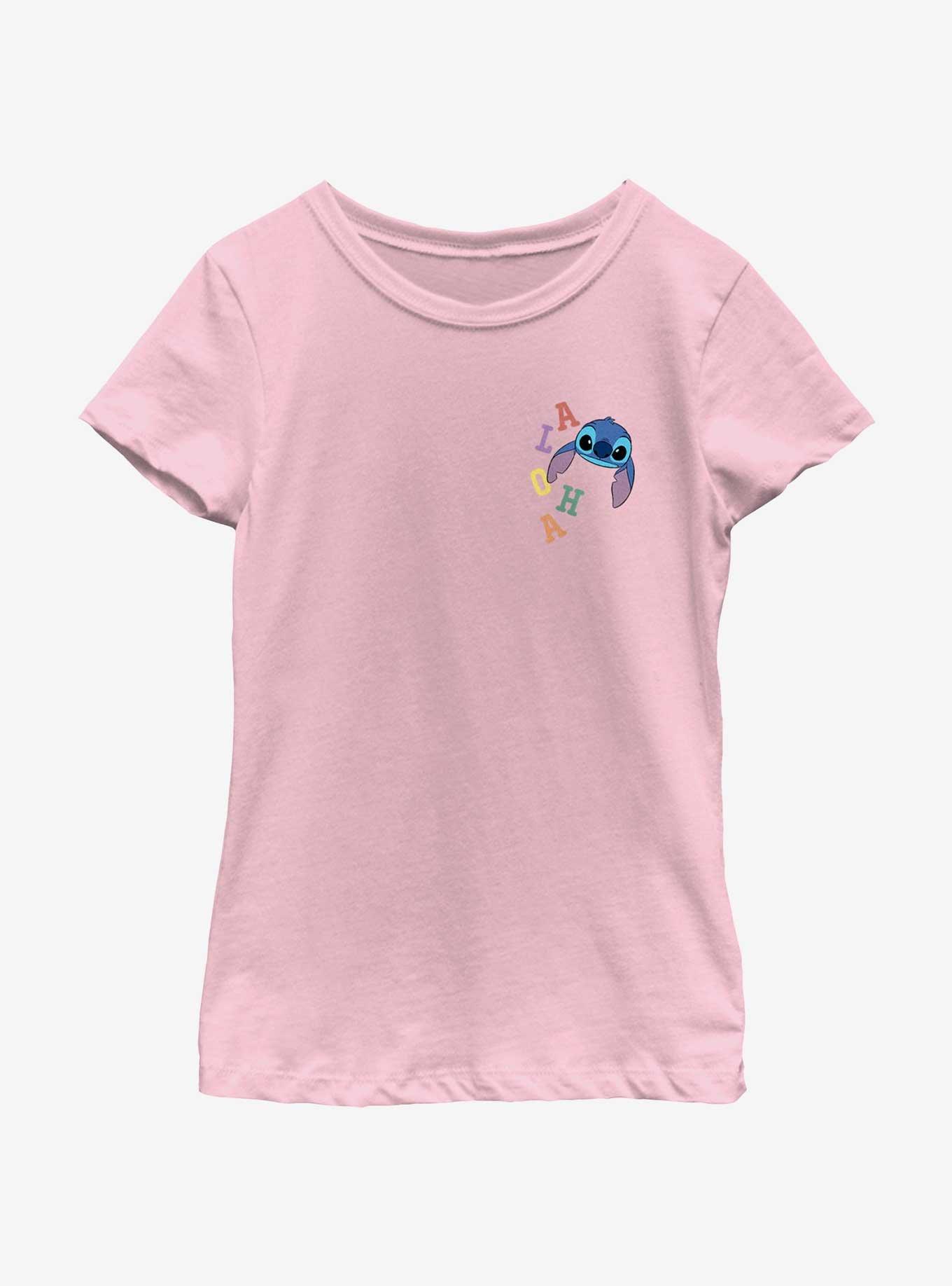 Disney Lilo & Stitch Colorful Aloha Pocket Youth Girls T-Shirt, , hi-res