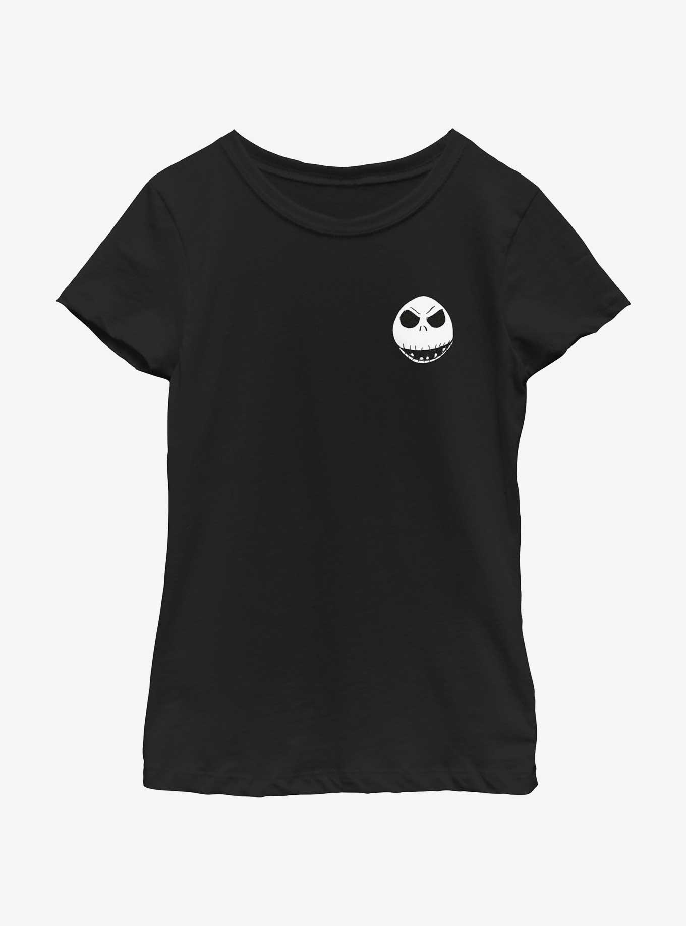 Disney The Nightmare Before Christmas Jack Face Pocket Youth Girls T-Shirt, , hi-res