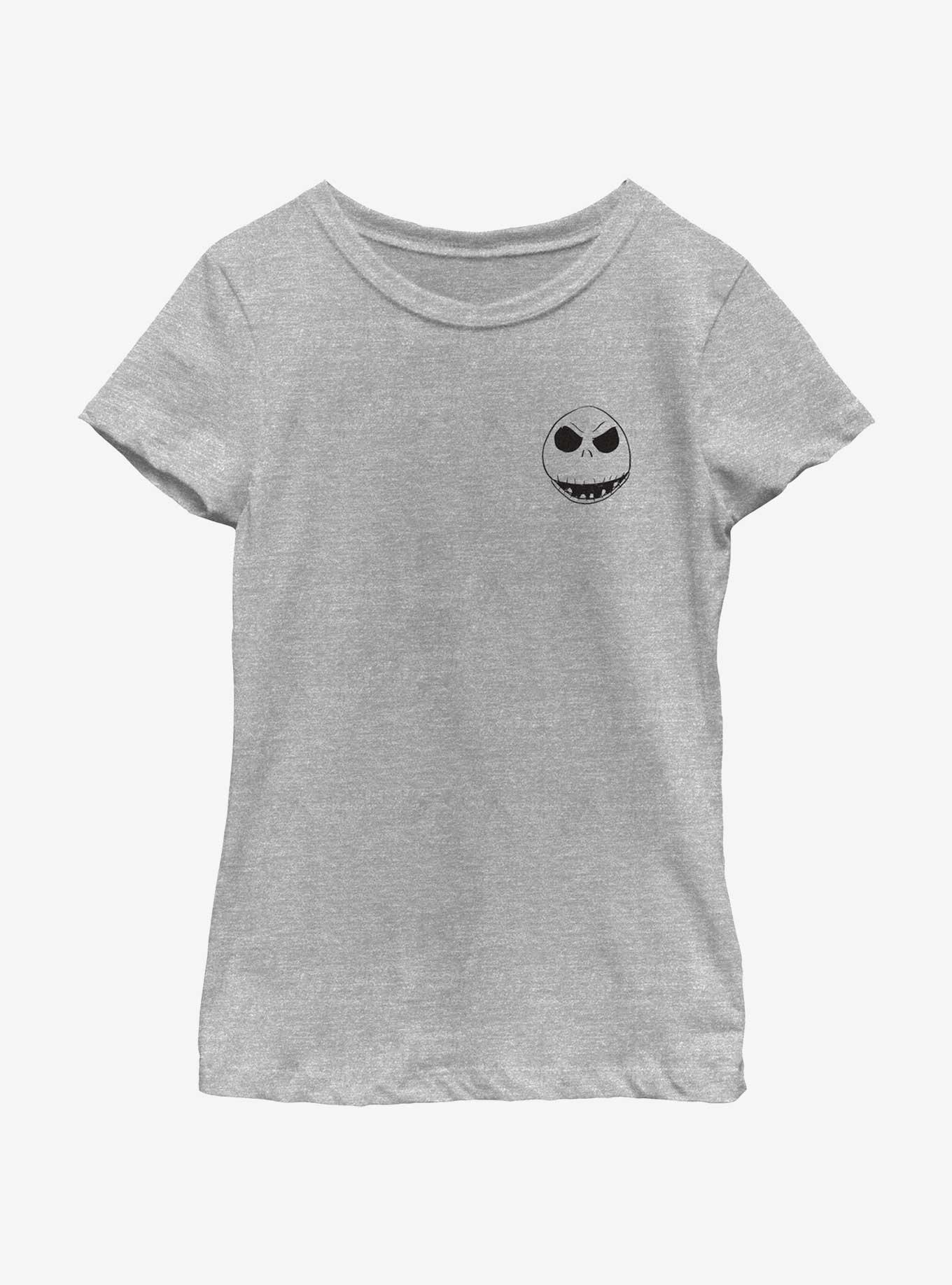 Disney The Nightmare Before Christmas Jack Face Outline Pocket Youth Girls T-Shirt, , hi-res