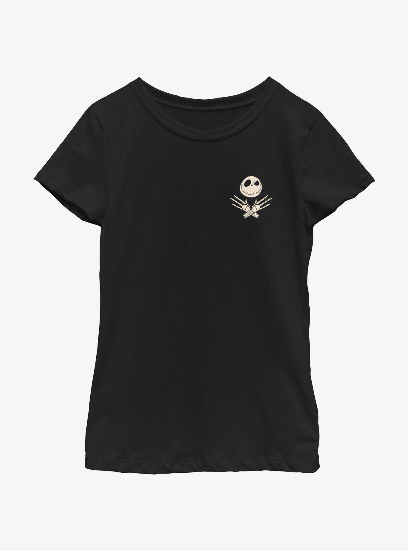 Disney The Nightmare Before Christmas Jack Arm Cross Pocket Youth Girls T-Shirt, , hi-res