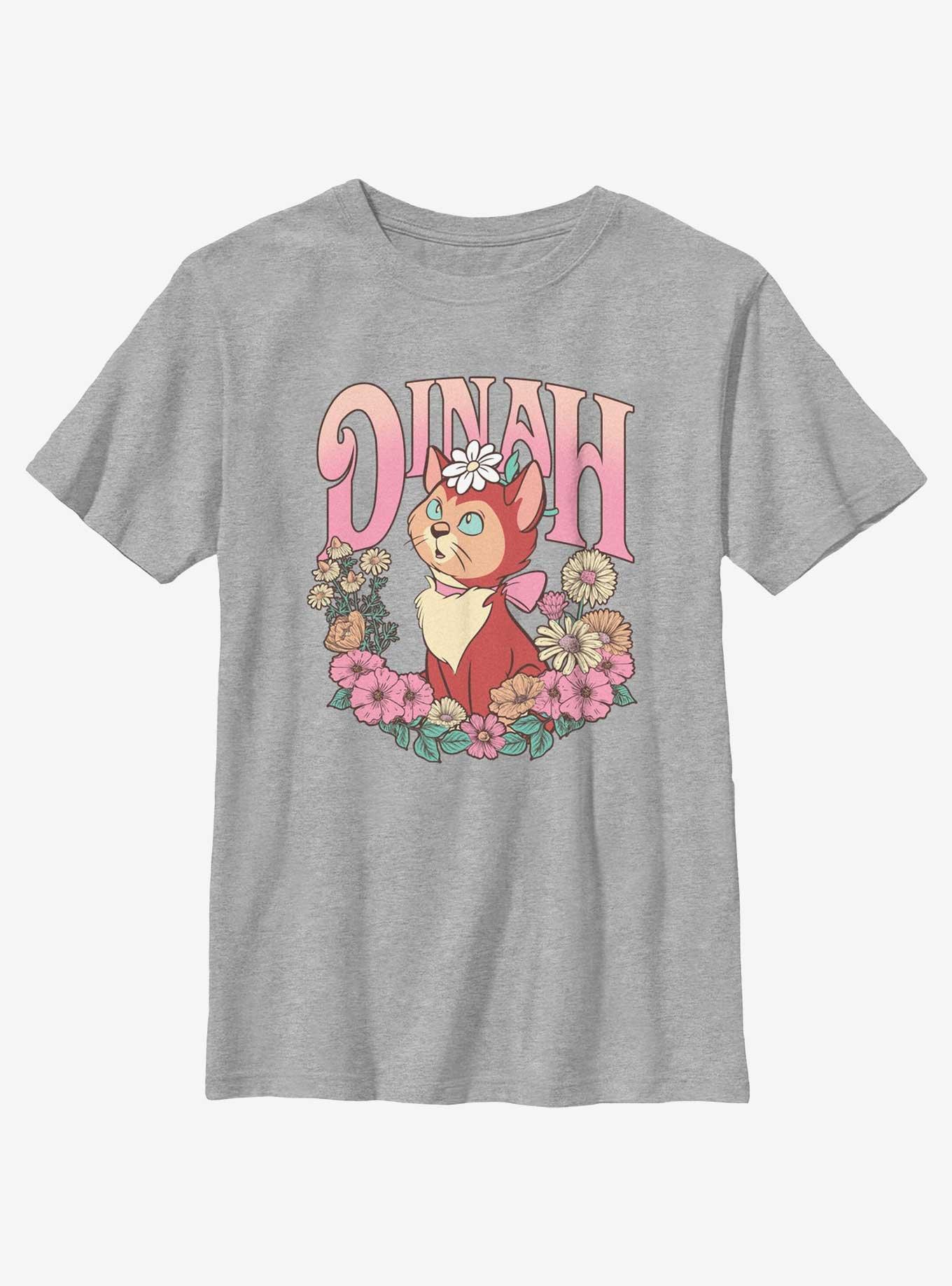 Disney Alice In Wonderland Dinah Floral Wreath Youth T-Shirt, , hi-res