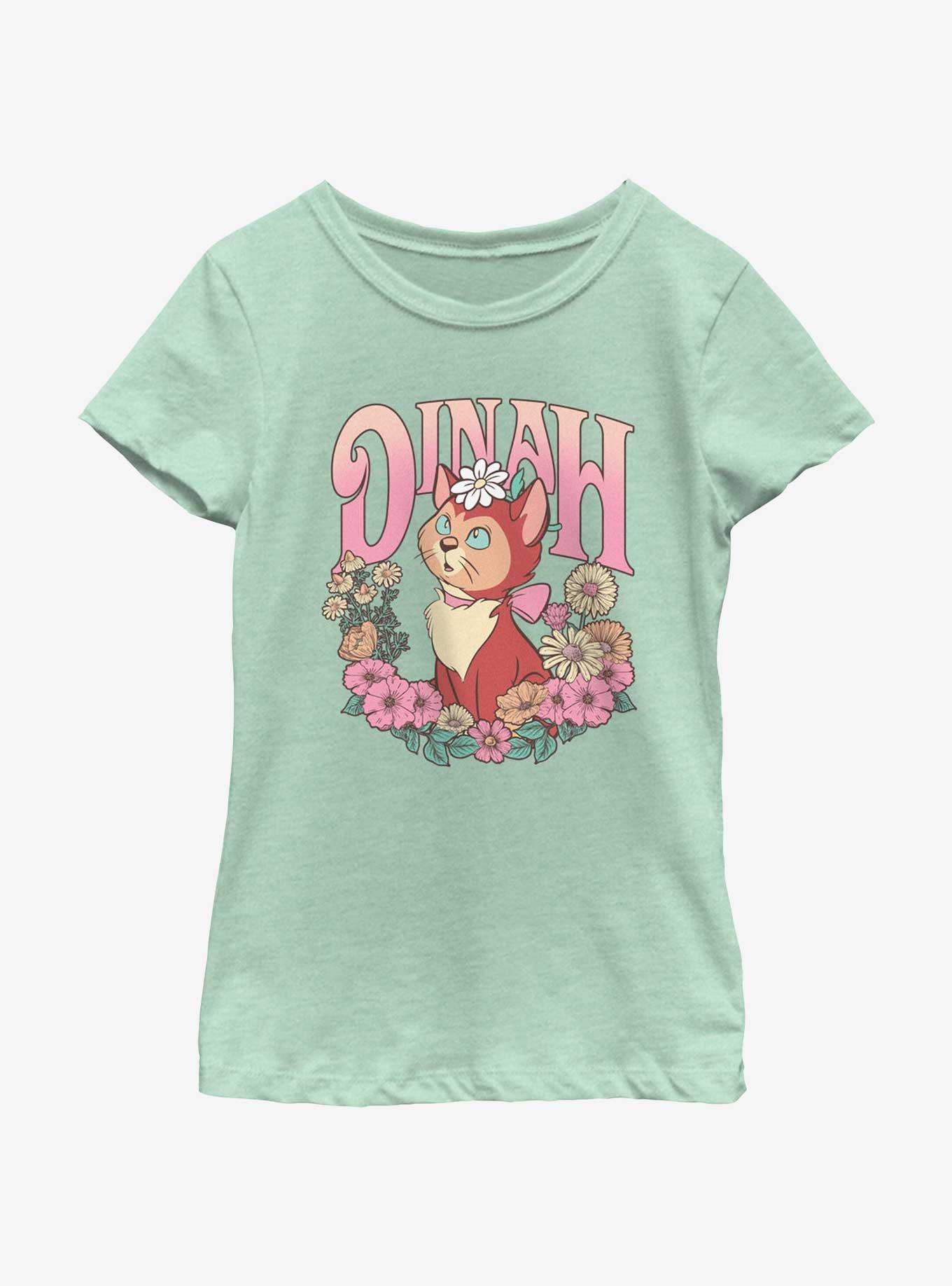 Disney Alice In Wonderland Dinah Floral Wreath Youth Girls T-Shirt, , hi-res