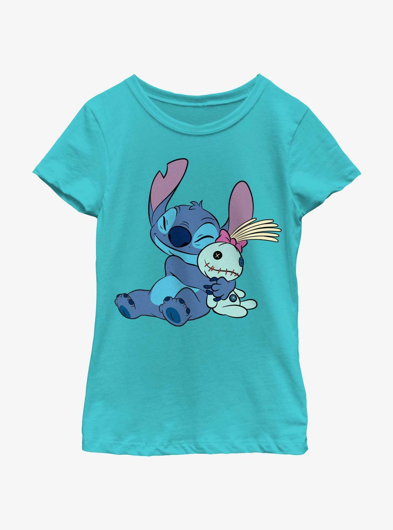 Disney Lilo & Stitch Hugging Scrump Youth Girls T-Shirt, , hi-res