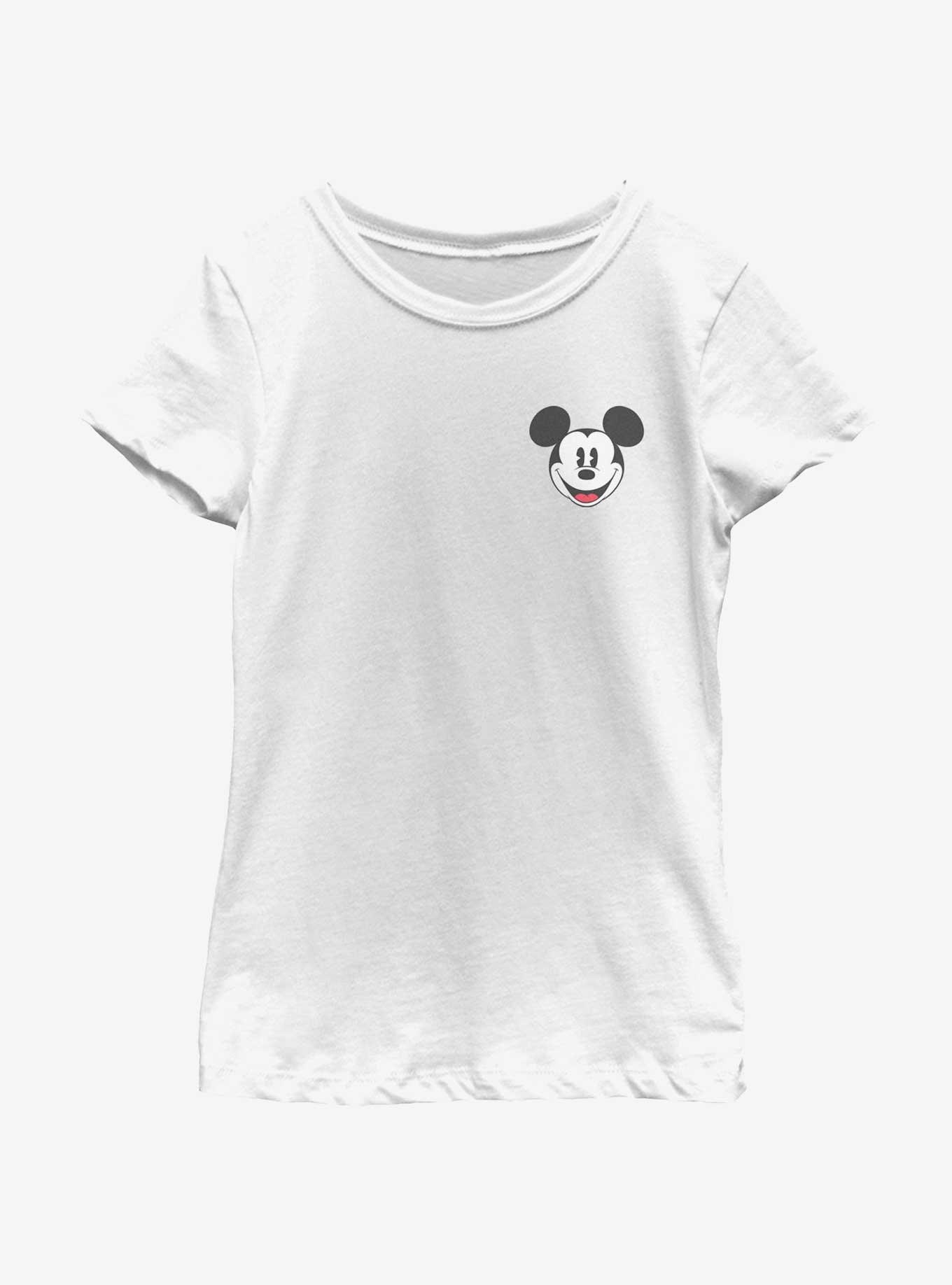 Disney Mickey Mouse Retro Face Pocket Youth Girls T-Shirt, , hi-res