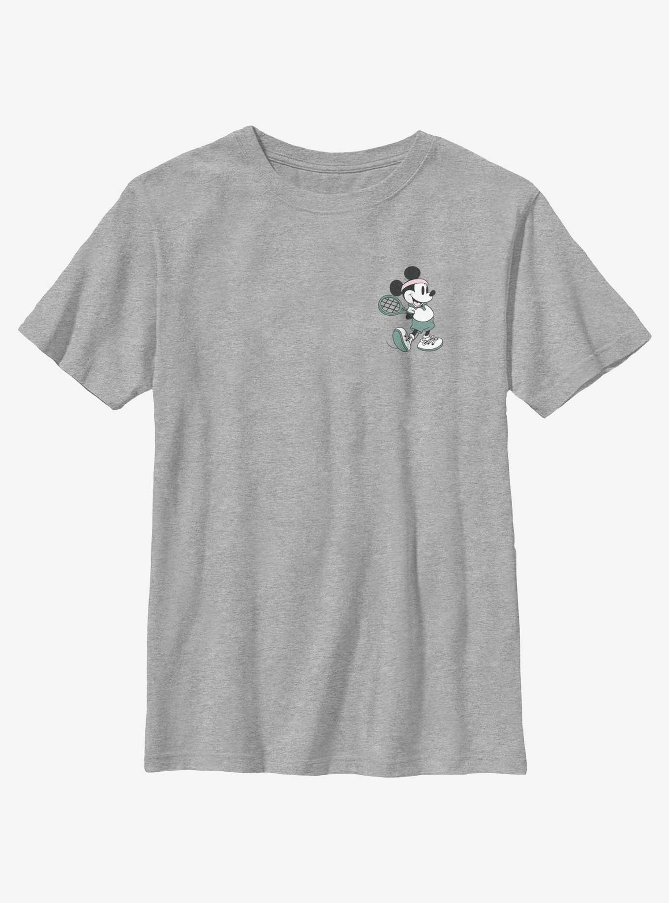 Disney Mickey Mouse Vintage Tennis Mickey Pocket Youth T-Shirt, ATH HTR, hi-res