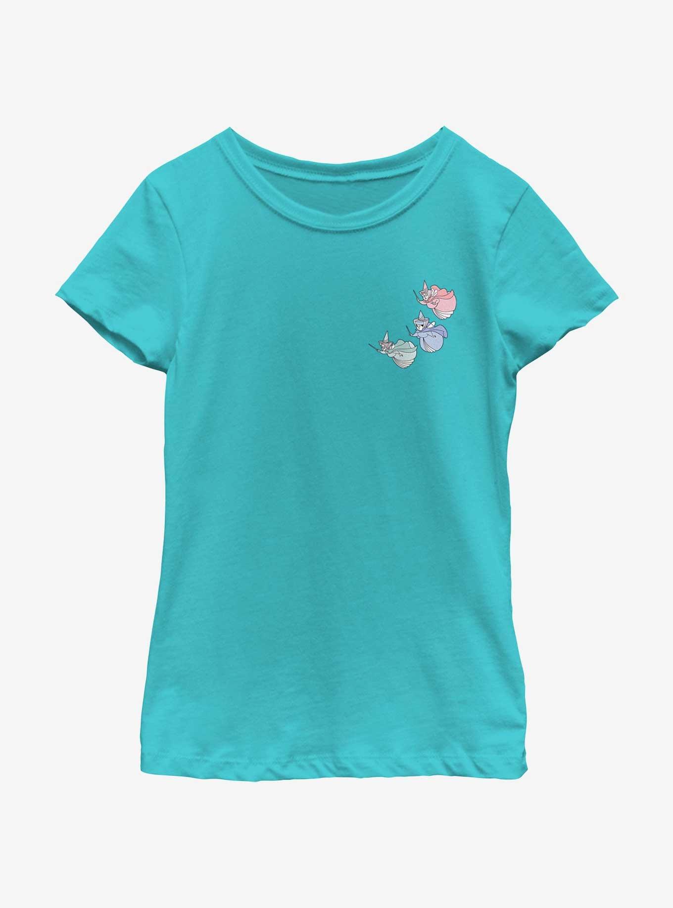 Disney Sleeping Beauty Fairy Trio Pocket Youth Girls T-Shirt, , hi-res