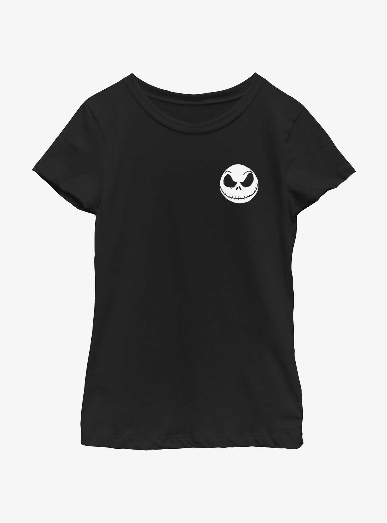 Disney The Nightmare Before Christmas Big Face Jack Pocket Youth Girls T-Shirt, , hi-res