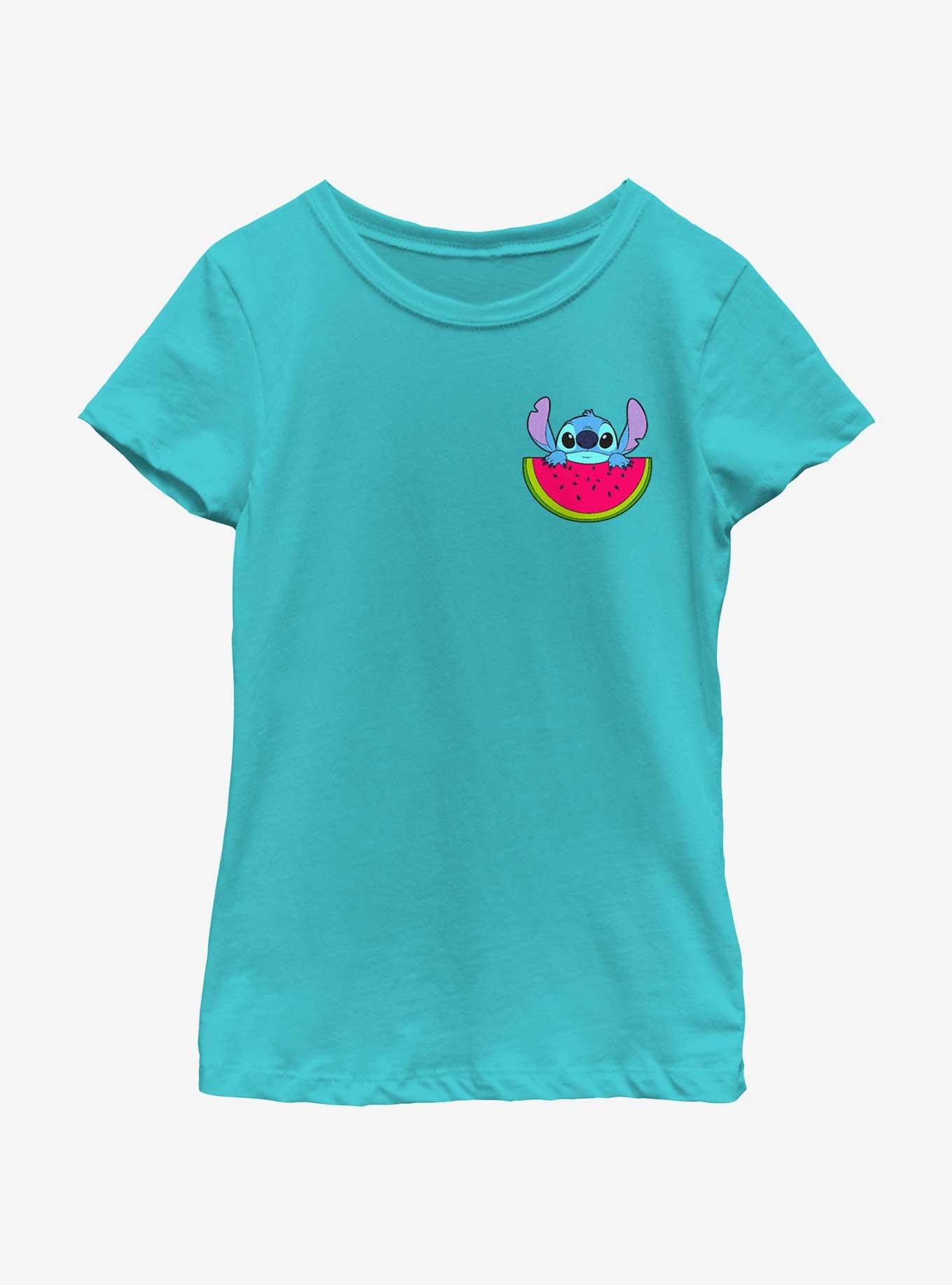 Disney Lilo & Stitch Watermelon Pocket Youth Girls T-Shirt, , hi-res