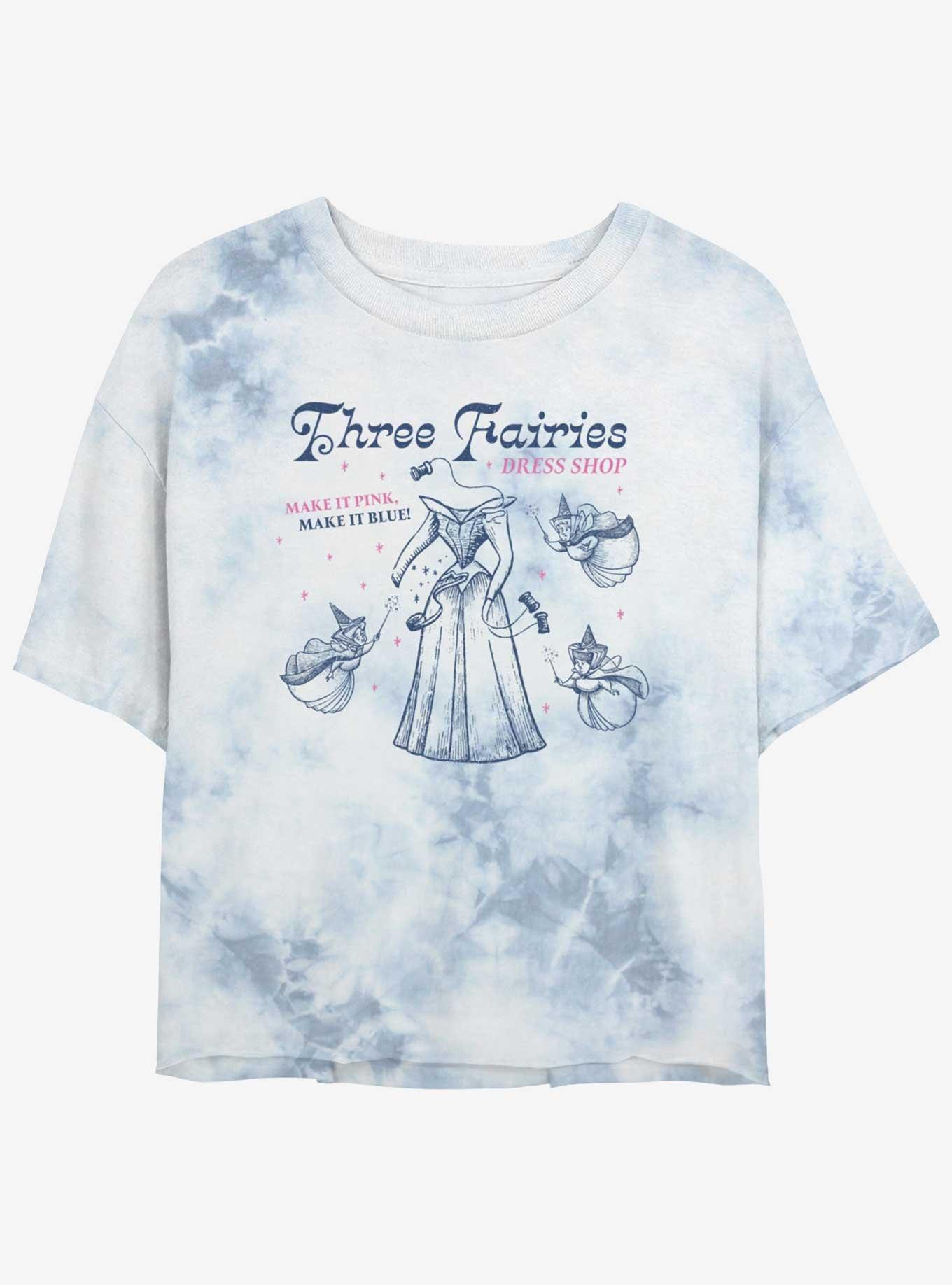 Disney Sleeping Beauty Fairy Dress Shop Tie Dye Crop Womens T-Shirt, , hi-res