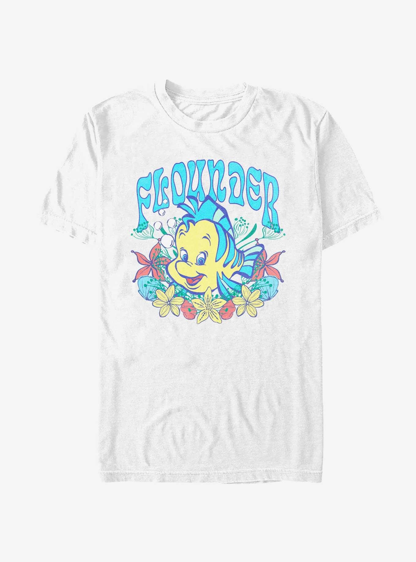 Disney The Little Mermaid Flounder Floral Wreath T-Shirt, , hi-res