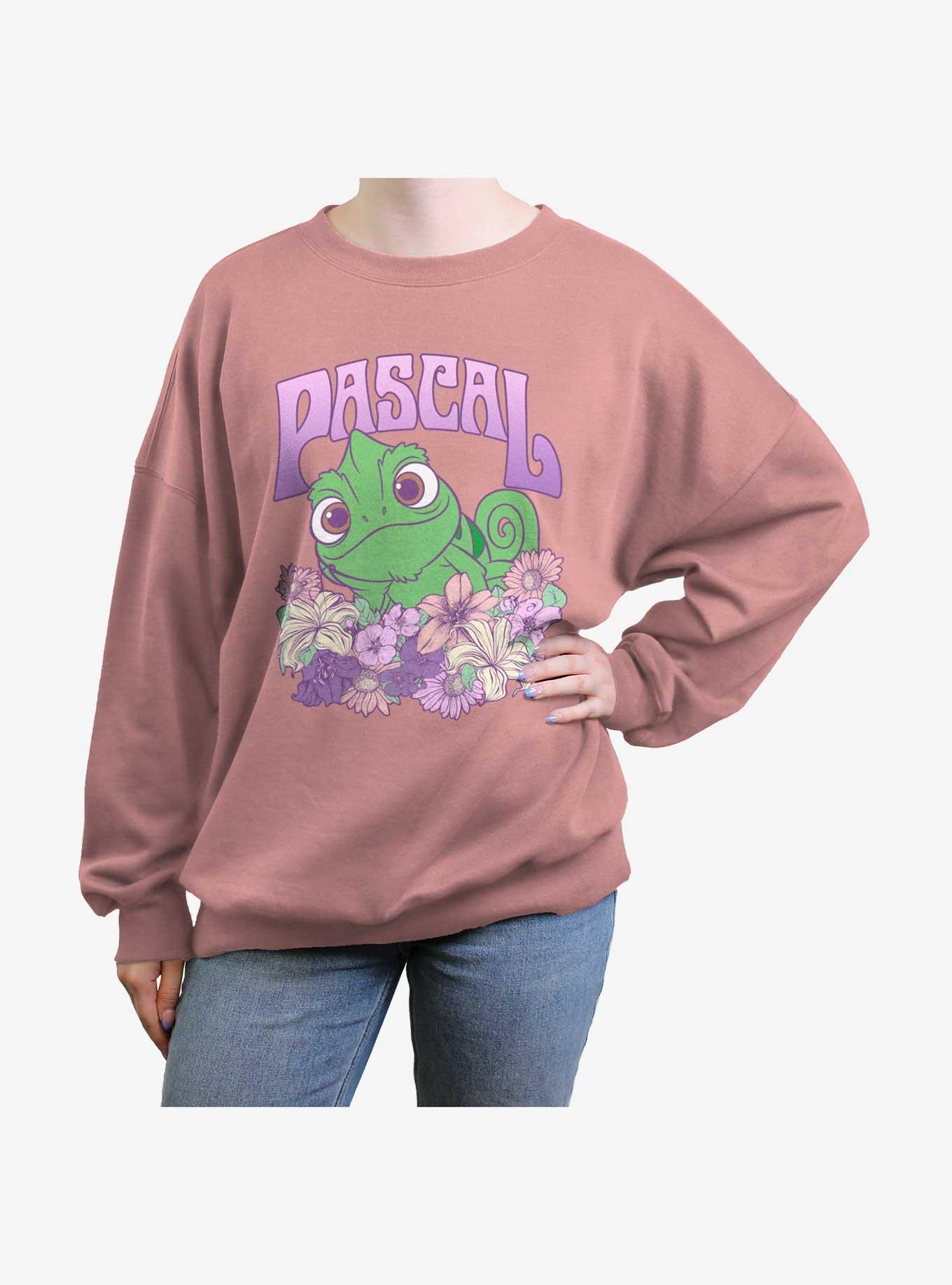 Disney Tangled Flowery Pascal Womens Oversized Sweatshirt, , hi-res