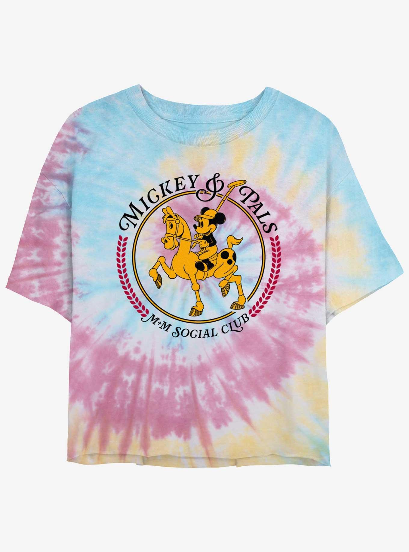 Disney Mickey Mouse Mickey And Pals Tie Dye Crop Womens  T-Shirt, , hi-res