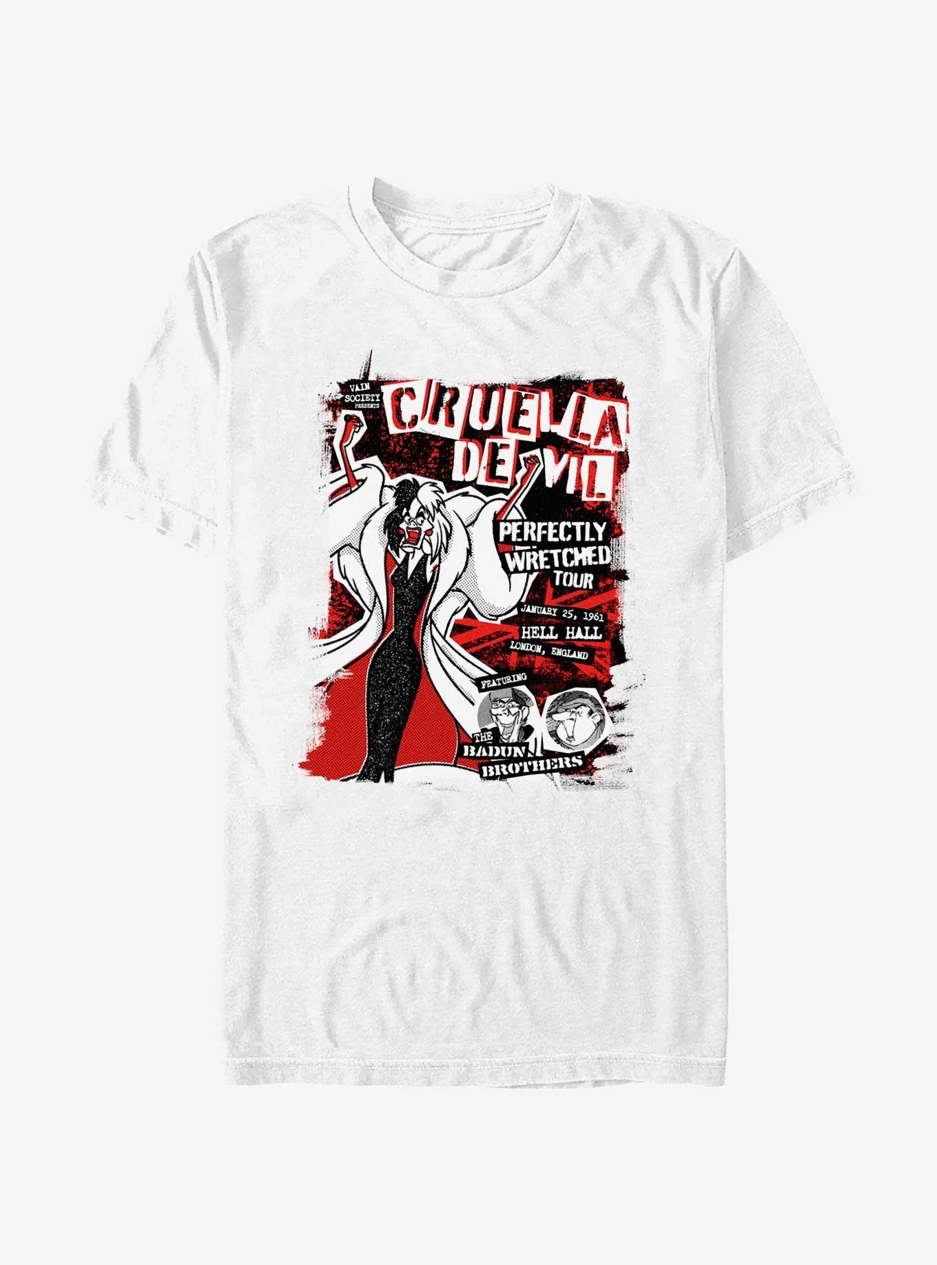 Disney Villains Perfectly Wretched Tour Cruella De Vil T-Shirt, WHITE, hi-res