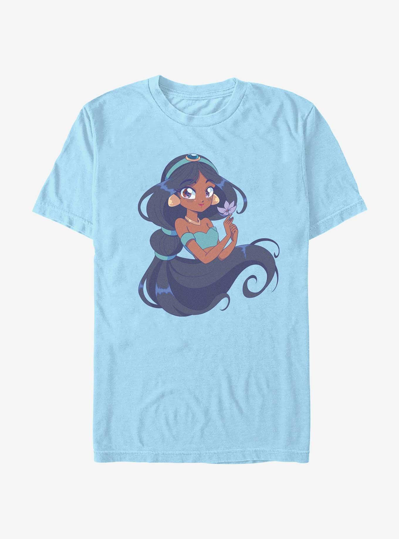 Disney Aladdin Cute Jasmine Manga Version T-Shirt, LT BLUE, hi-res