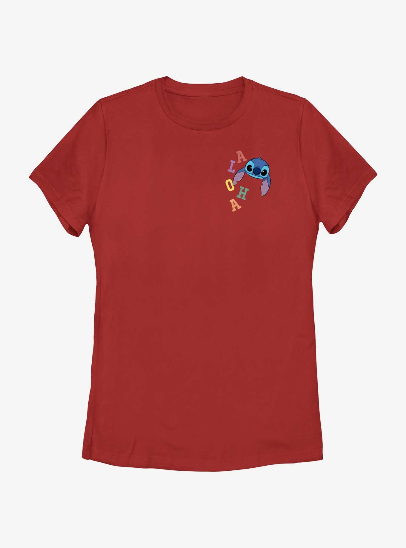 Disney Lilo & Stitch Colorful Aloha Pocket Womens T-Shirt, , hi-res