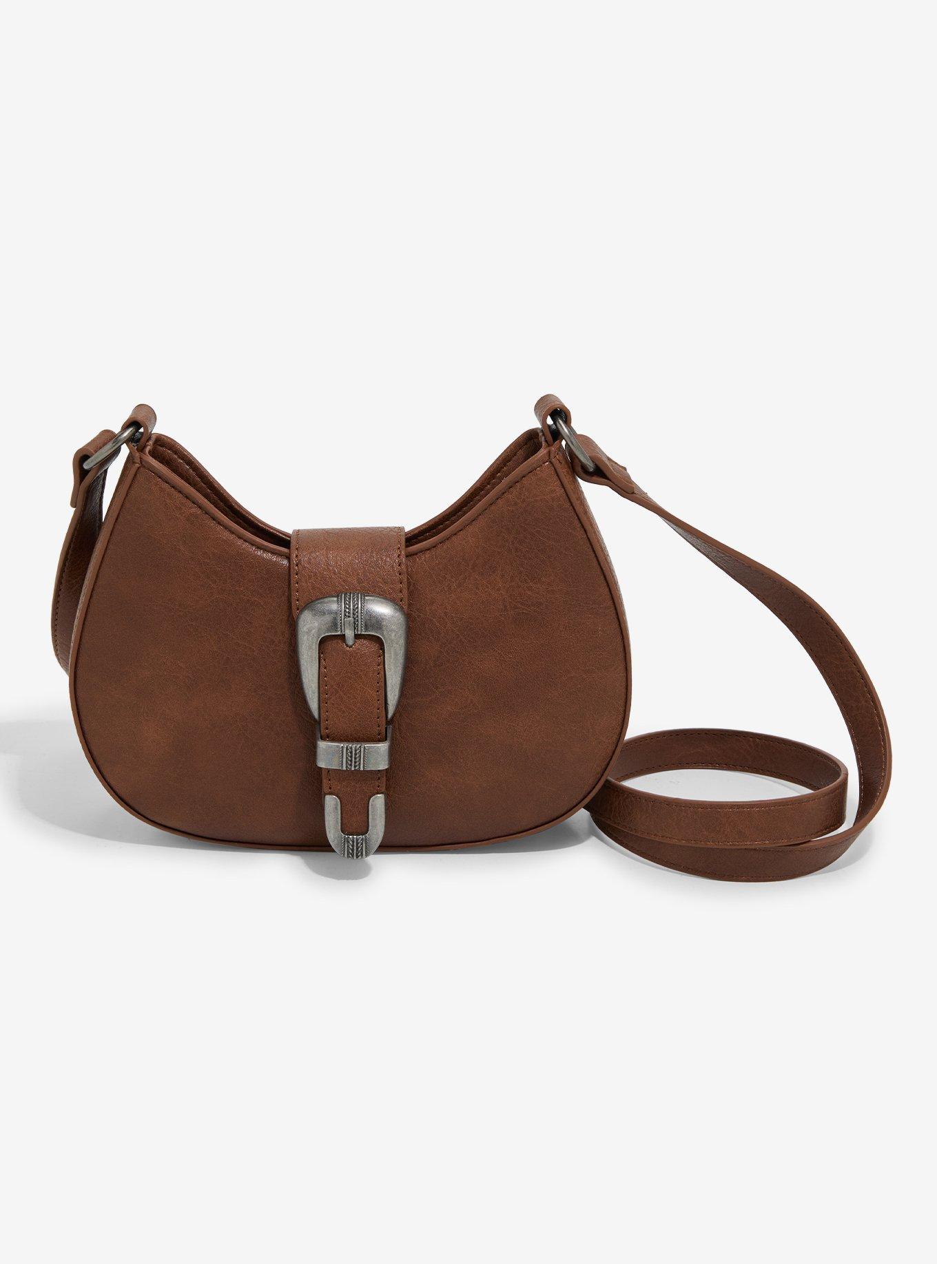 Brown Western Buckle Crossbody Bag, , hi-res