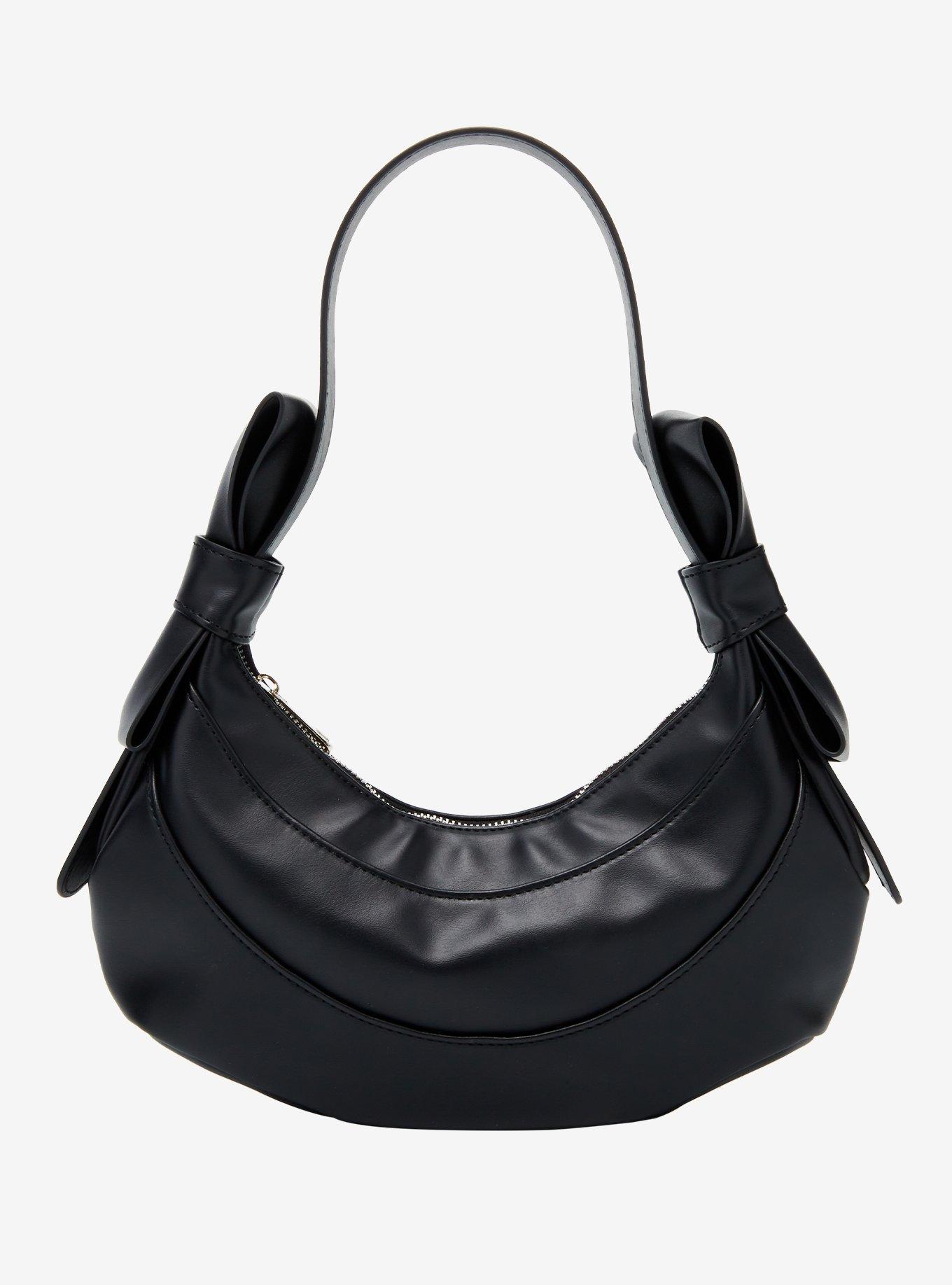 Black Side Bows Shoulder Bag, , hi-res