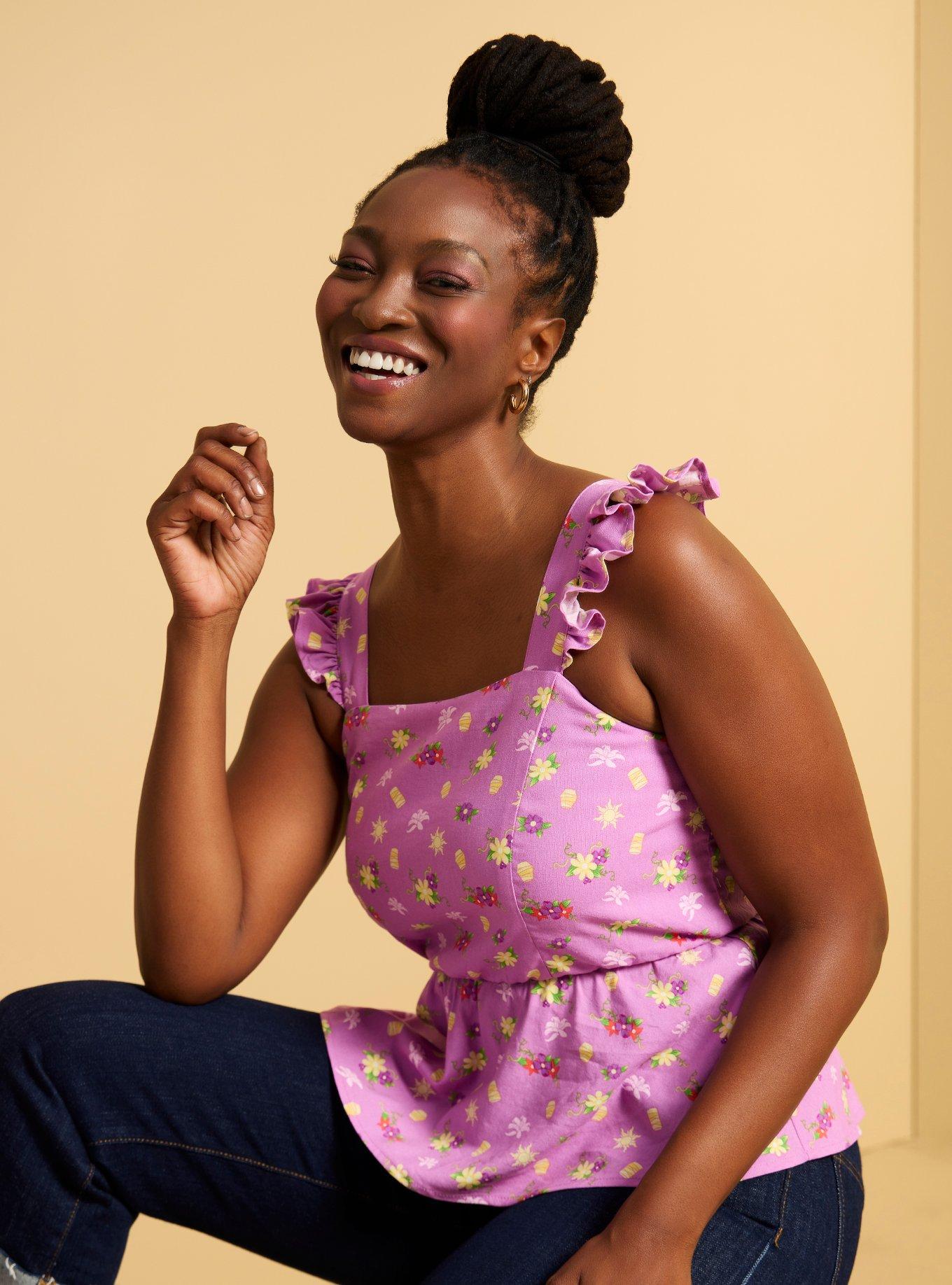 Disney Tangled Icons Ruffled Tank Top, , hi-res