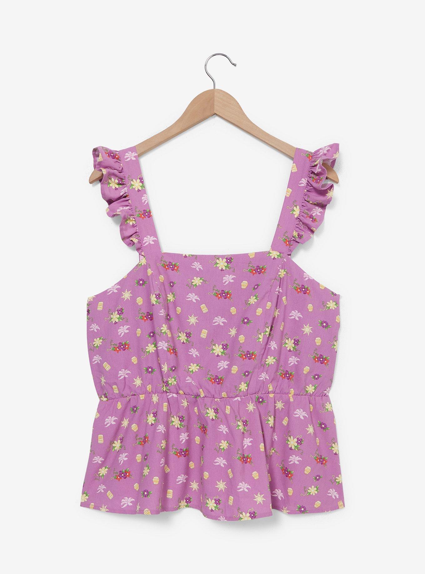 Disney Tangled Icons Ruffled Tank Top Plus Size, , hi-res