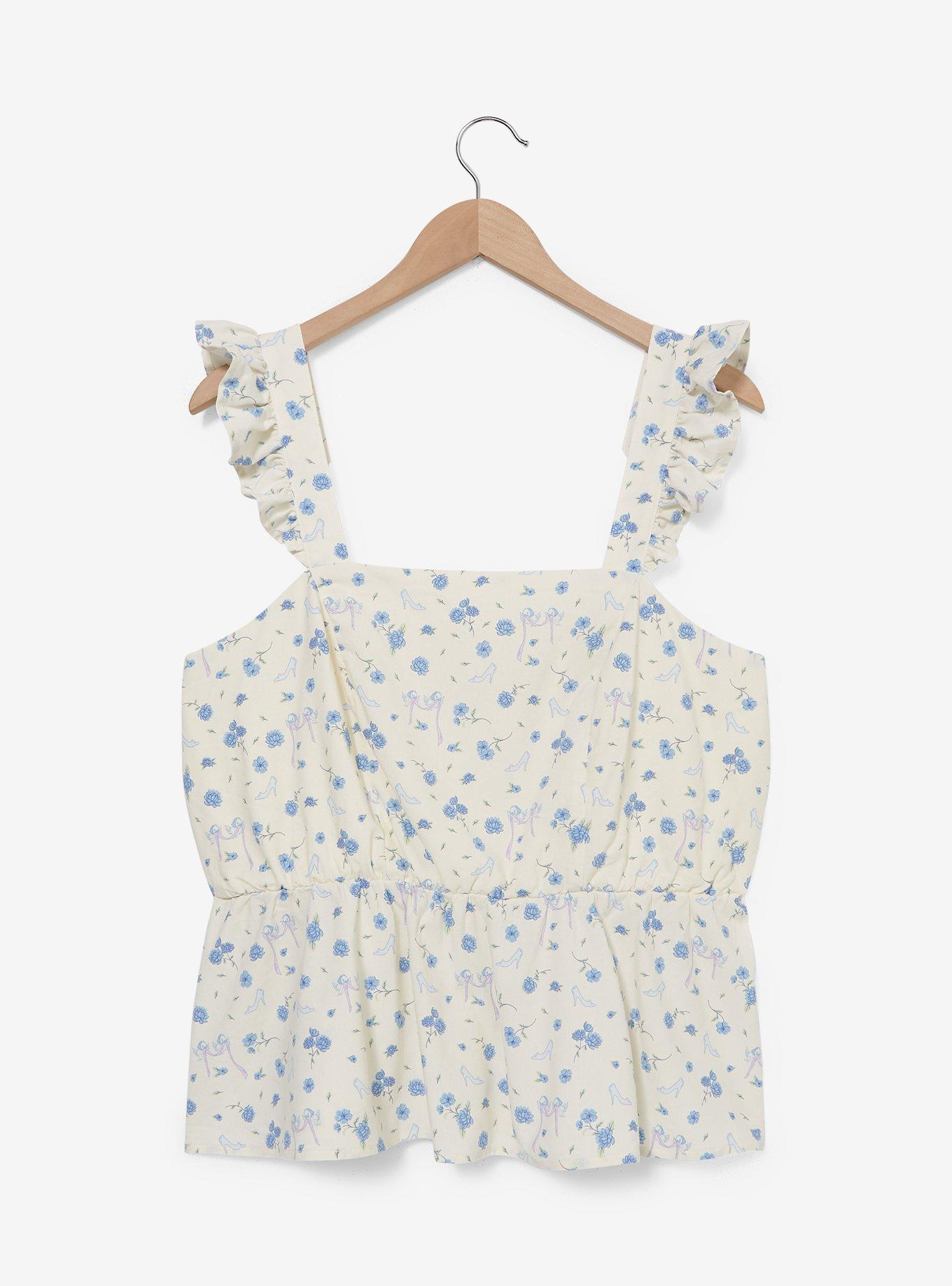 Disney Cinderella Floral Ruffled Tank Top Plus Size, , hi-res