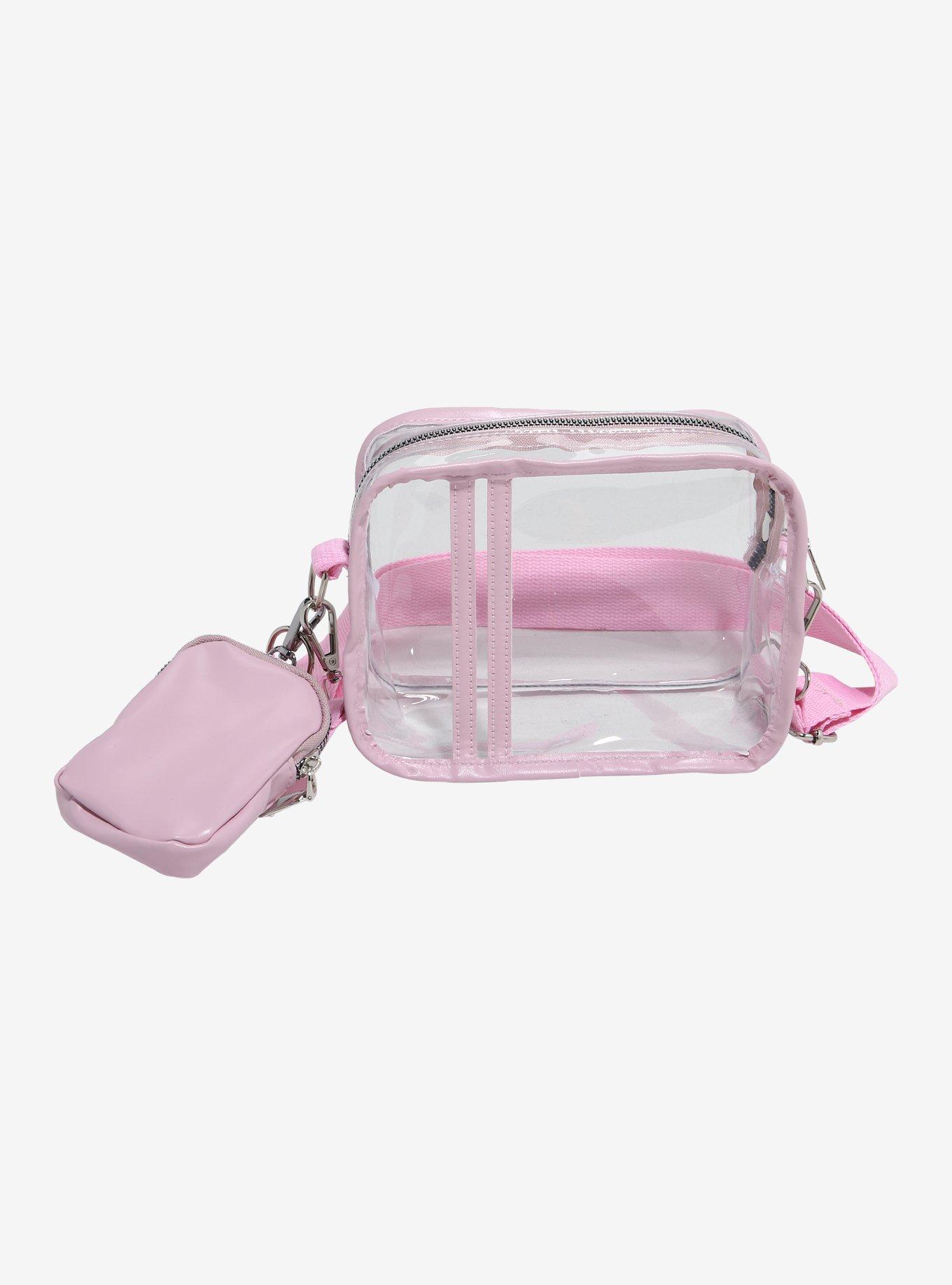Light Pink Clear Crossbody Bag With Coin Pouch, , hi-res