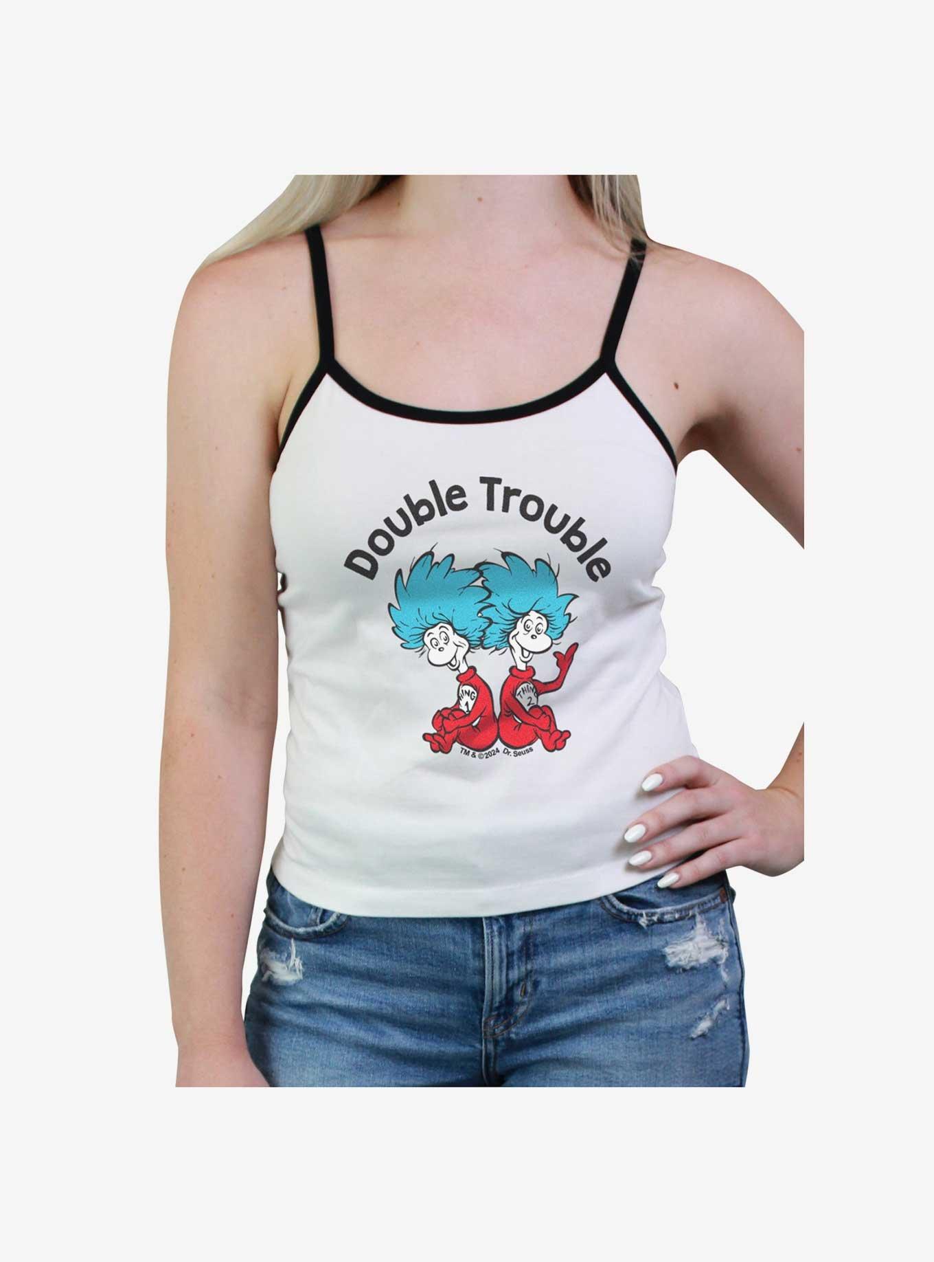 Dr. Seuss Cat In The Hat Double Trouble Thing 1 & Thing 2 Womens Cami, WHITE, hi-res