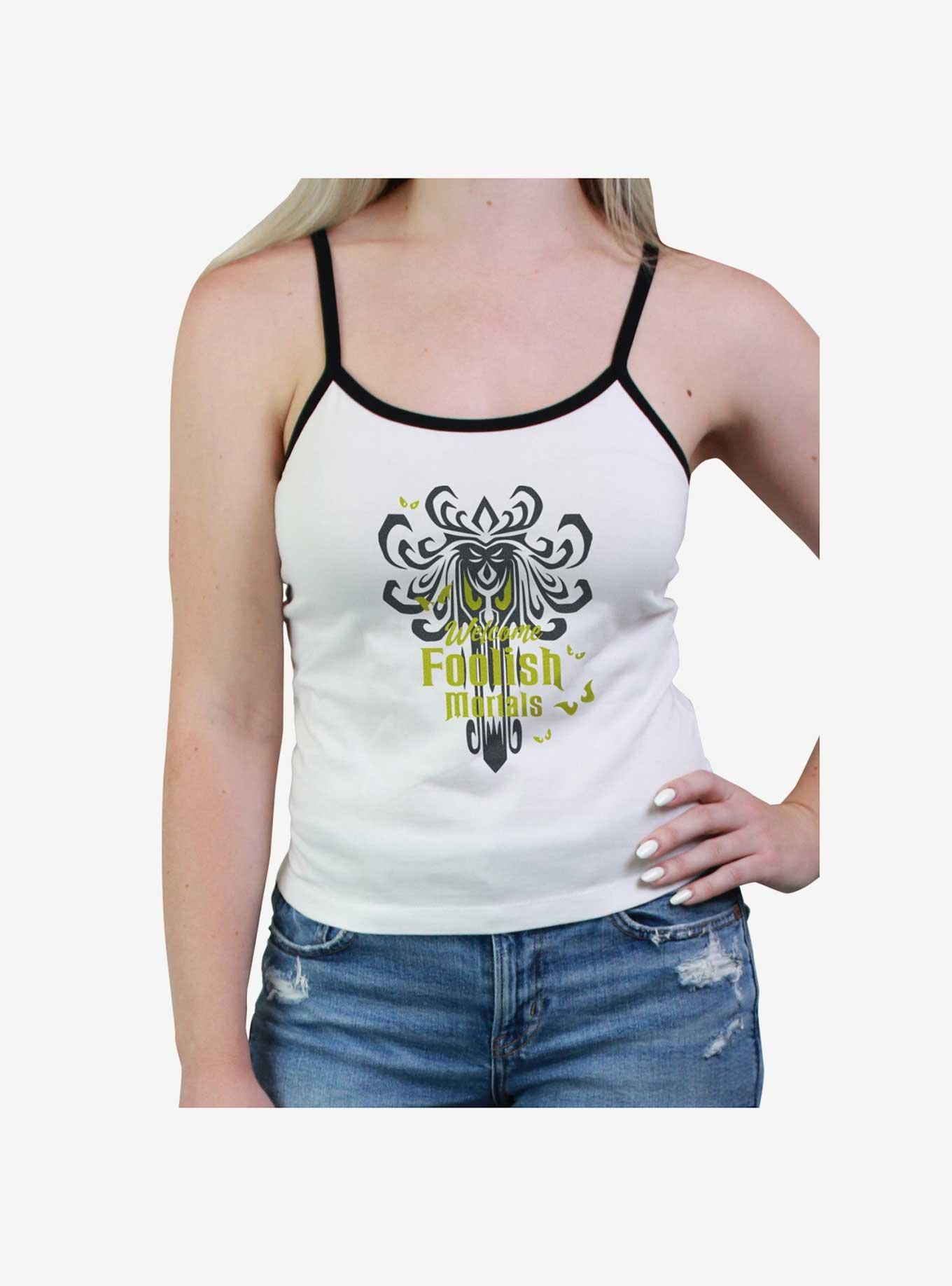 Disney The Haunted Mansion Welcome Foolish Mortals Womens Cami, WHITE, hi-res