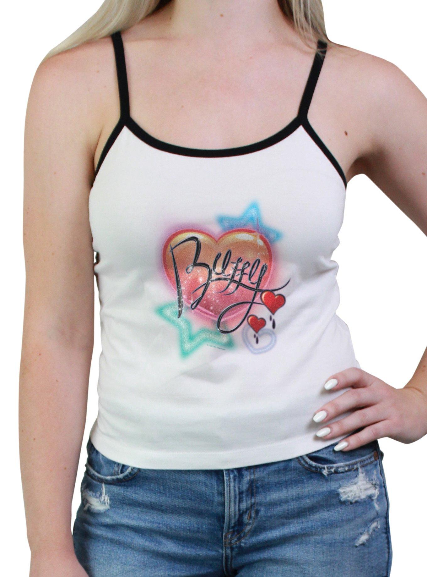 Buffy The Vampire Slayer Buffy Hearts And Stars Womens Cami, WHITE, hi-res