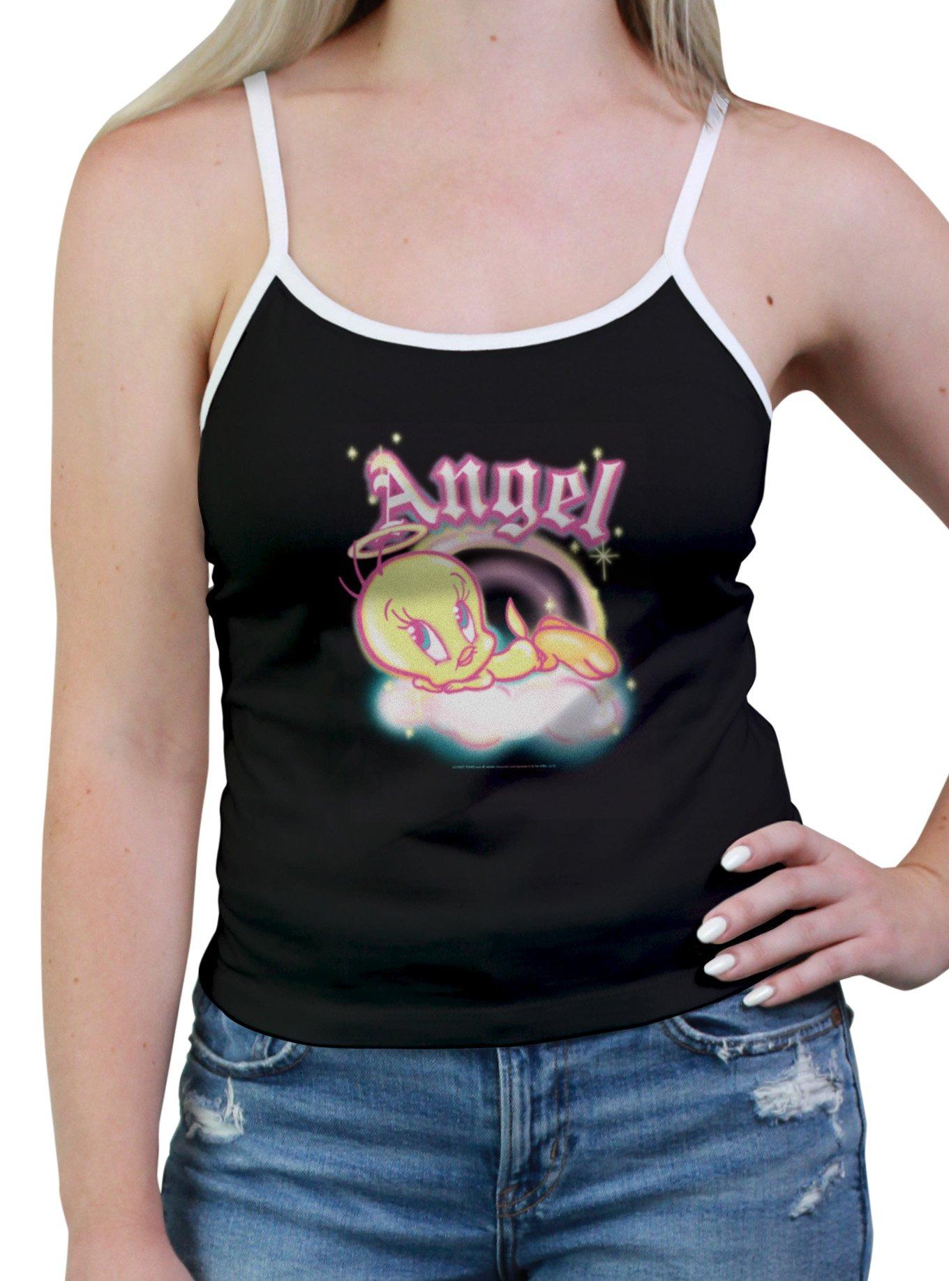 Looney Tunes Tweety Bird Angel Womens Cami, BLACK, hi-res