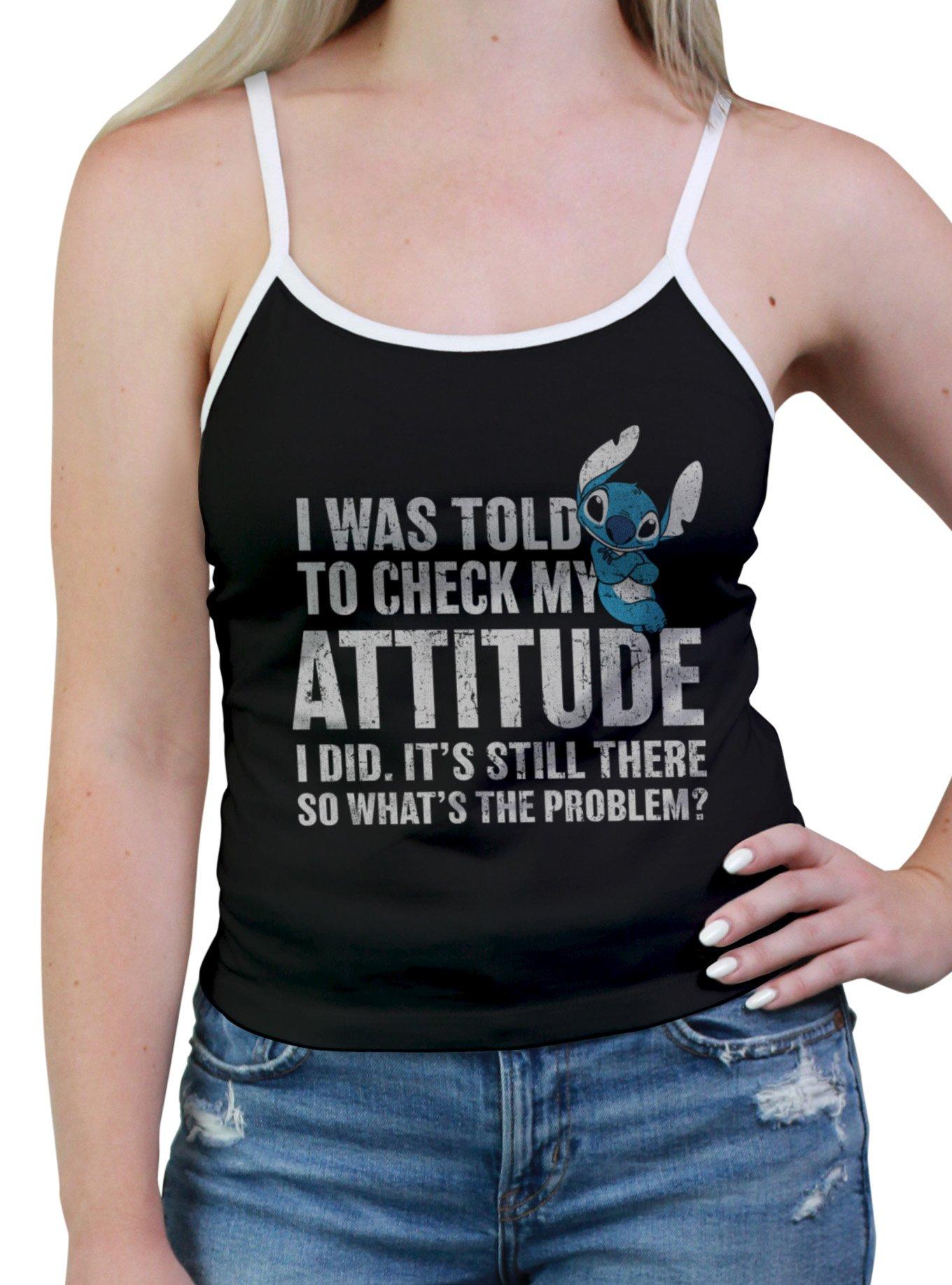 Disney Lilo & Stitch Attitude Check Womens Cami, BLACK, hi-res